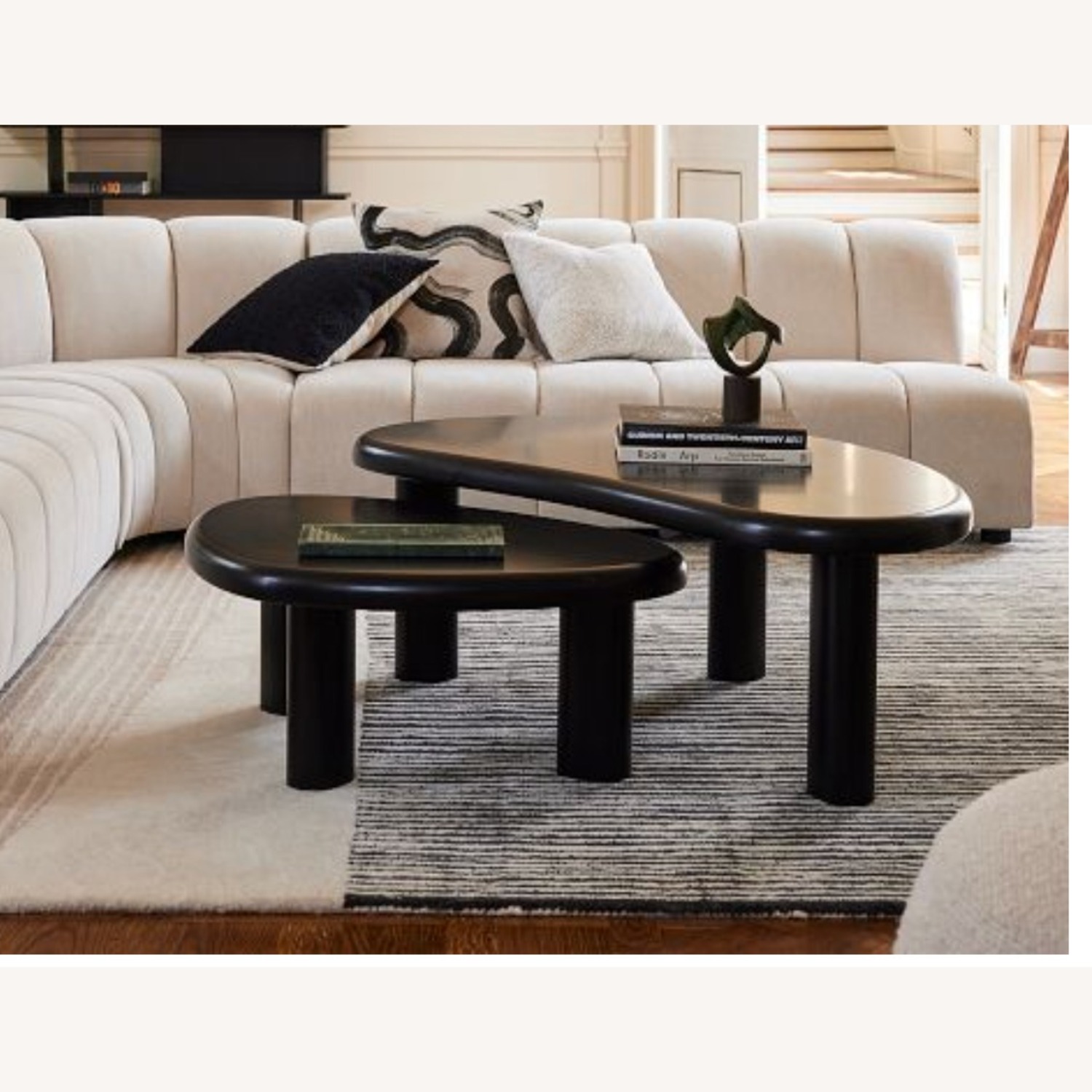 West Elm Cannellini Black Wood Coffee Table - image-3