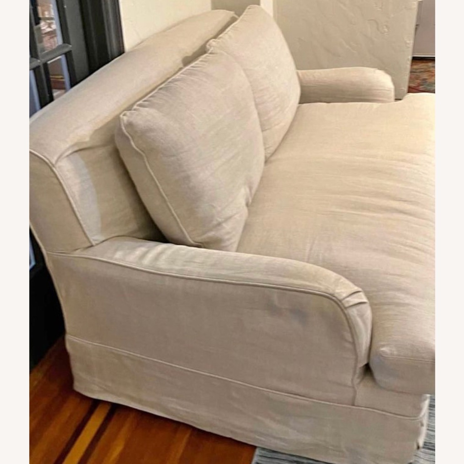 Restoration Hardware English Slipcovered Classic Roll Arm Loveseat - image-1