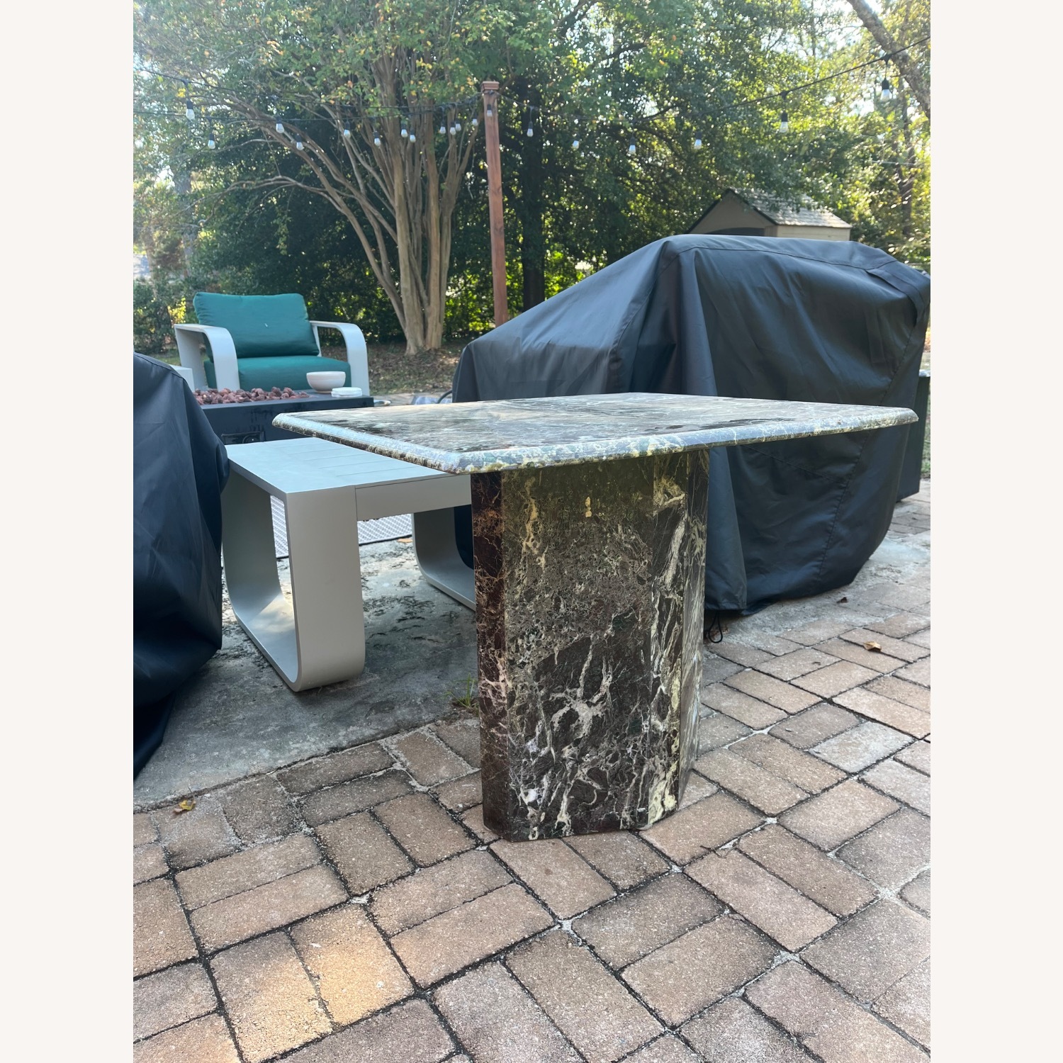 Vintage/Antique Black Marble Side Tables - image-3