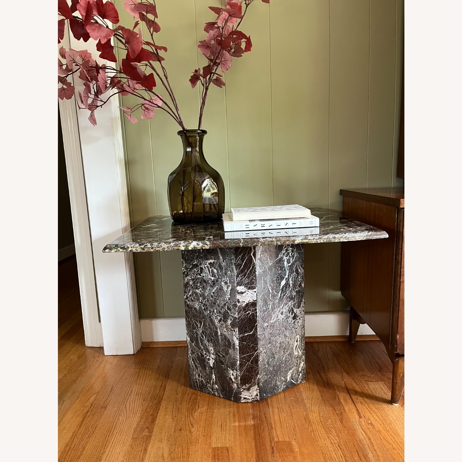 Vintage/Antique Black Marble Side Tables - image-1