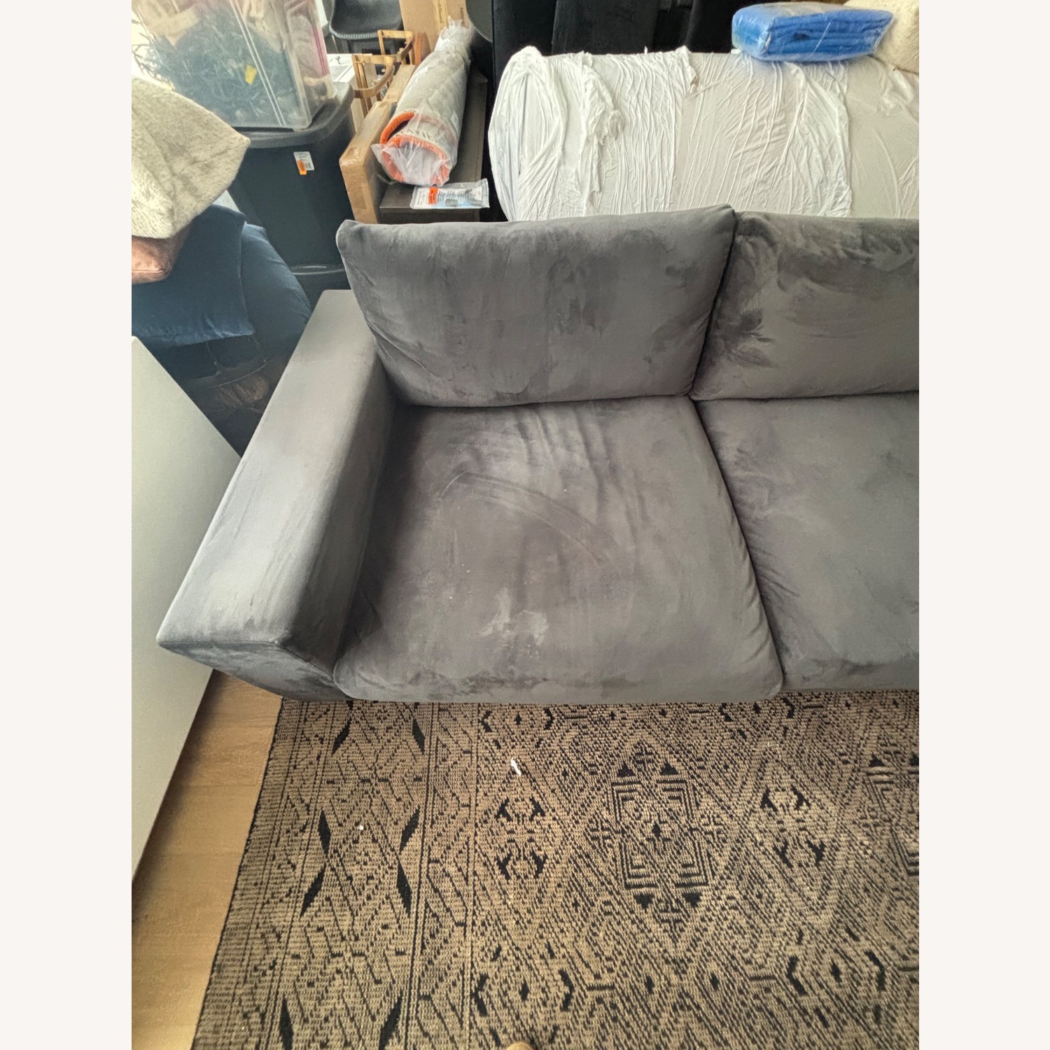 Joybird Holt Dark Gray Velvet 3+ Piece Sectional - image-9