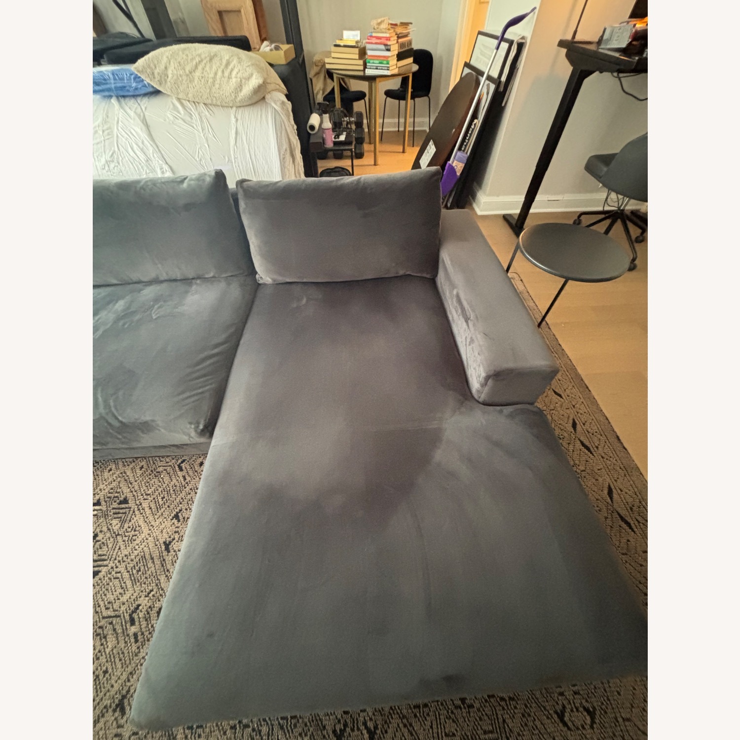 Joybird Holt Dark Gray Velvet 3+ Piece Sectional - image-7