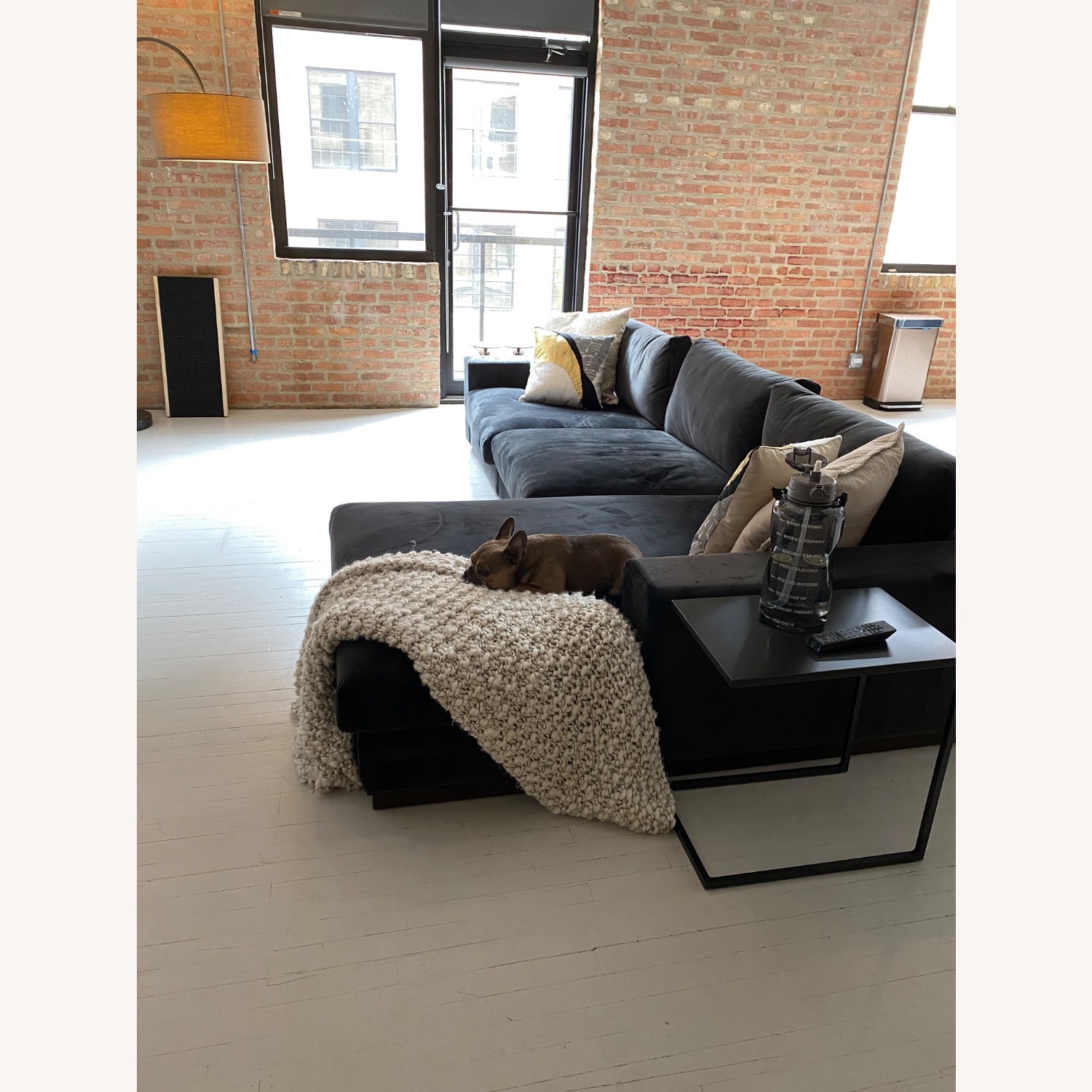 Joybird Holt Dark Gray Velvet 3+ Piece Sectional - image-10