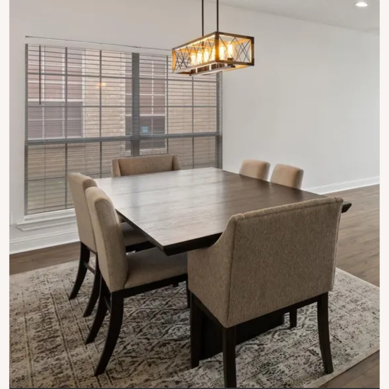 Ashley Furniture Dark Brown Wood Dining Set - image-2