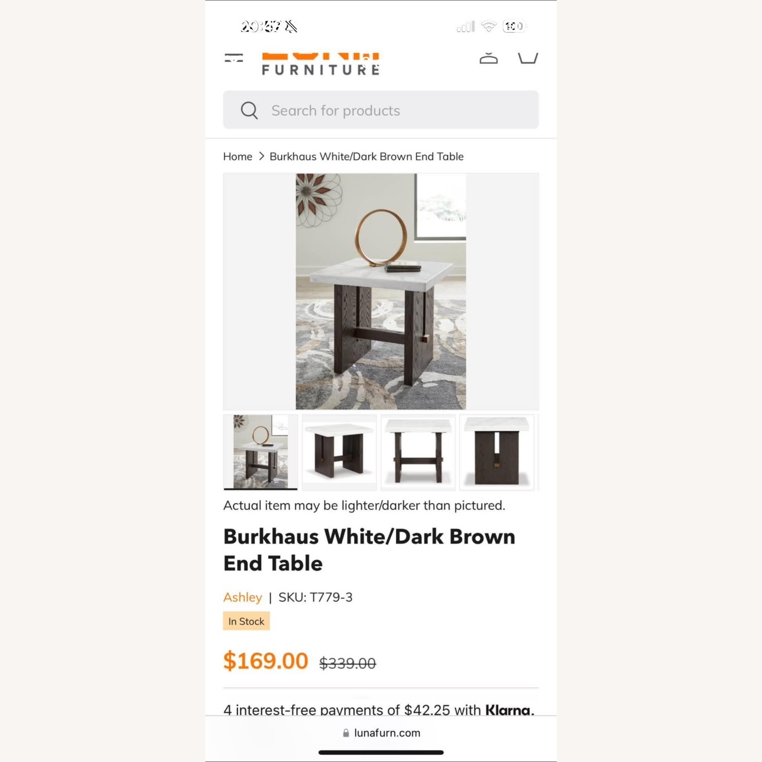 Burkhaus White Wood Side Table - image-3