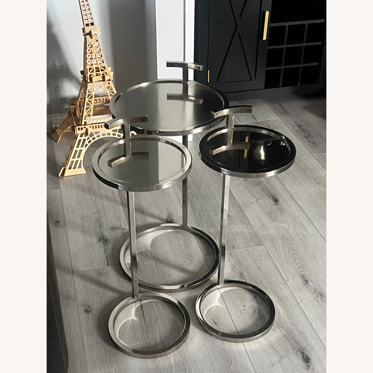 Restoration Hardware Metal Side Tables Set of 3 - image-3