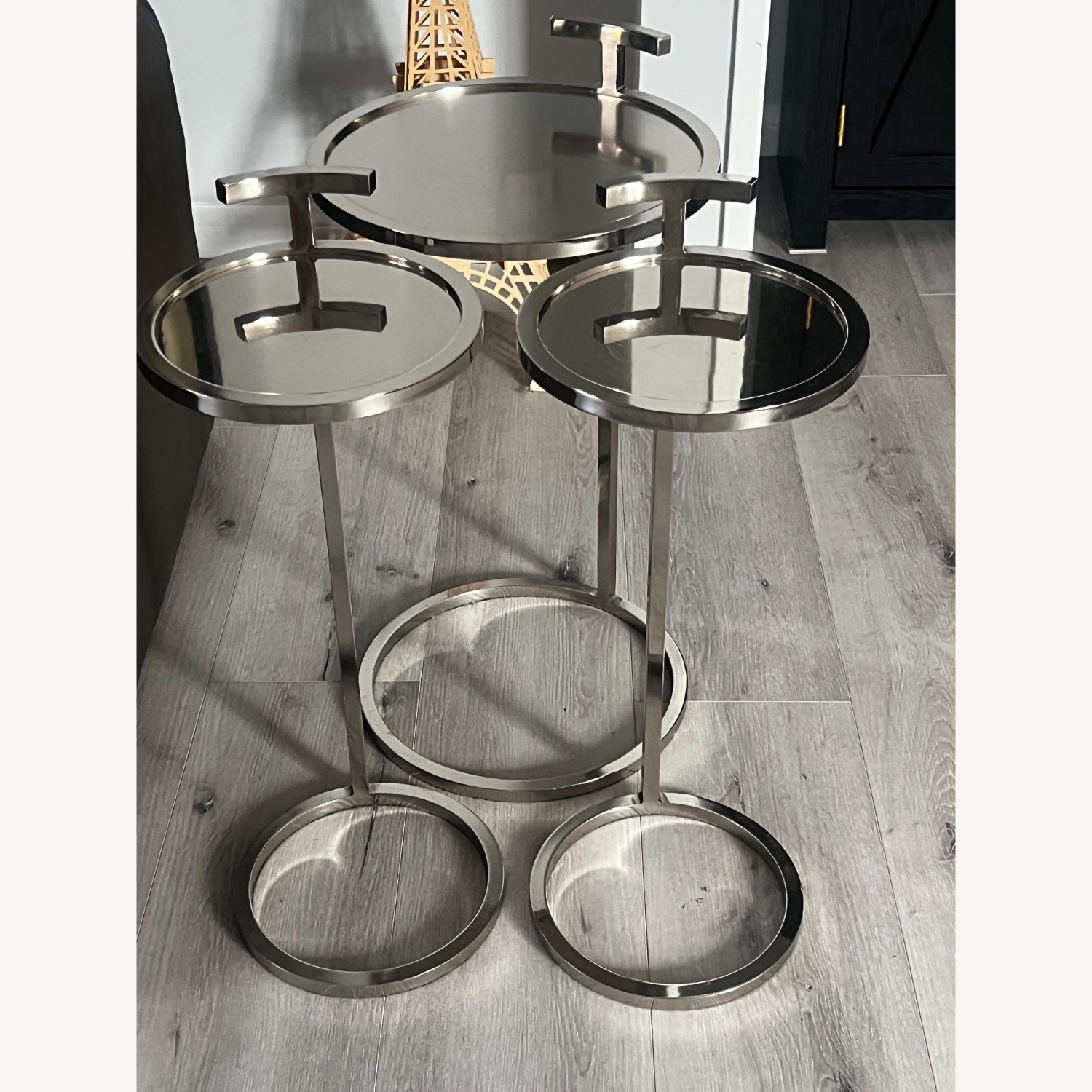 Restoration Hardware Metal Side Tables Set of 3 - image-4