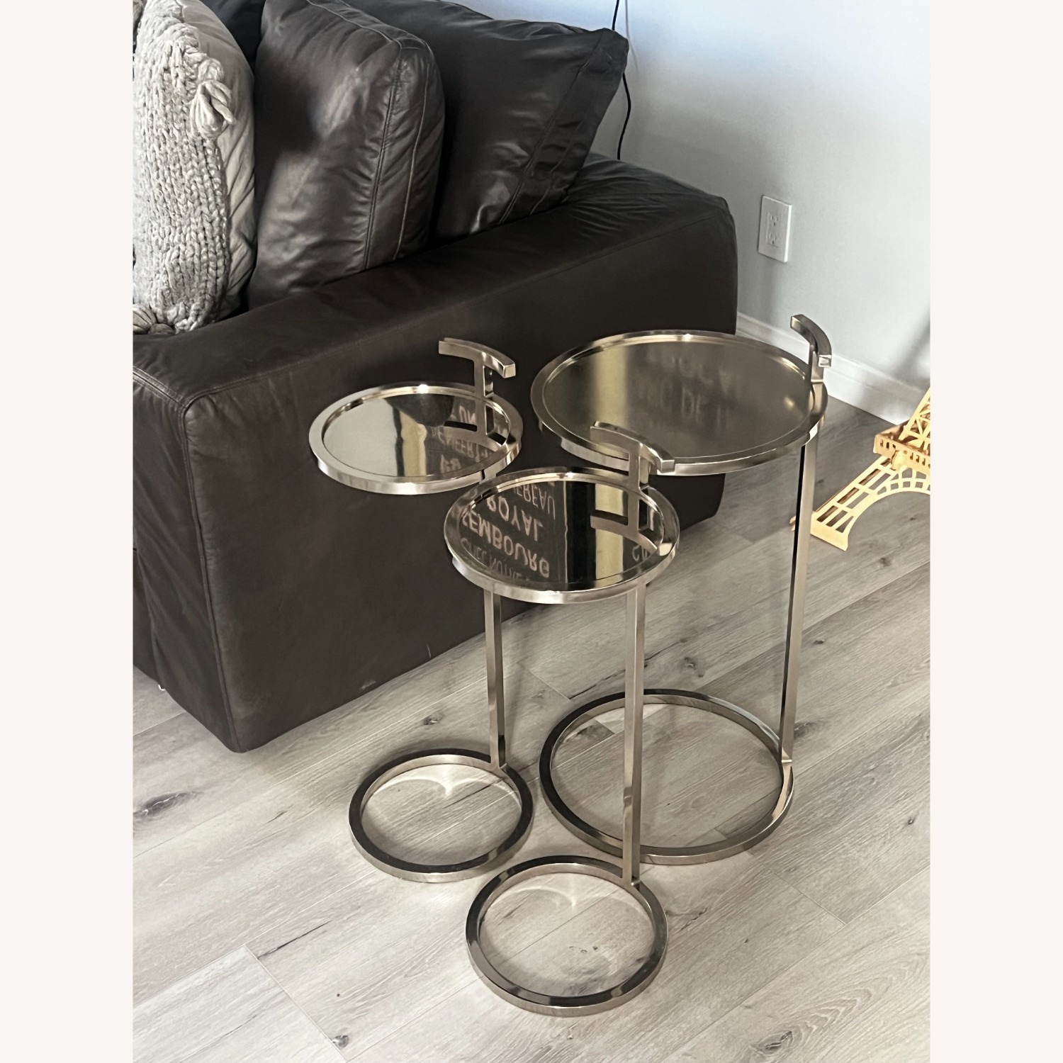 Restoration Hardware Metal Side Tables Set of 3 - image-2