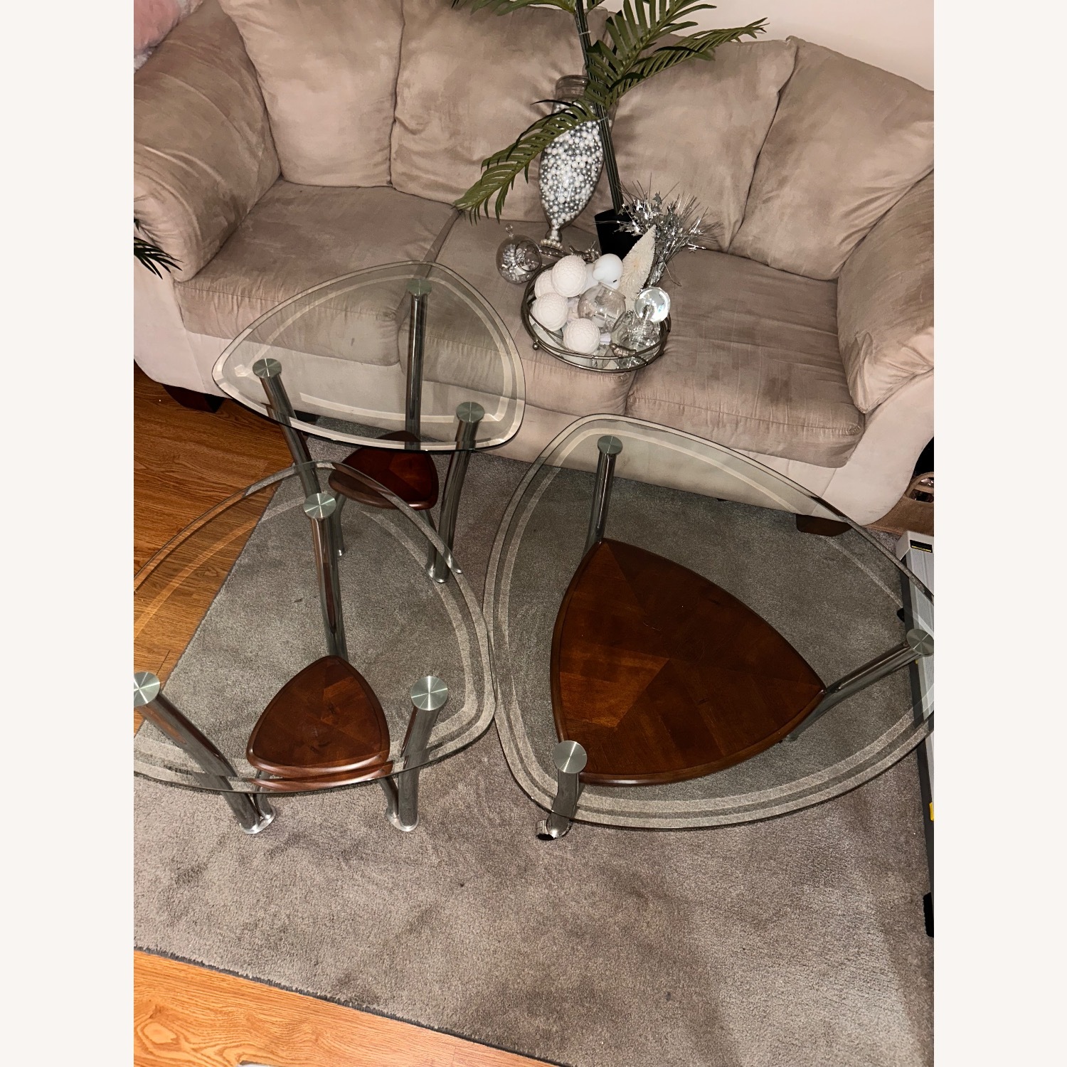 Light Brown Suede Loveseat - image-7