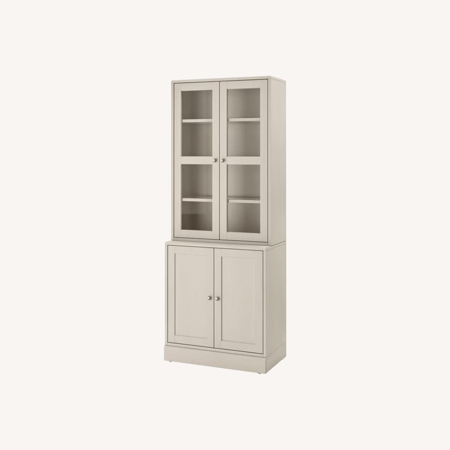 IKEA HAVSTA Light Gray Wood Bookcase - image-0