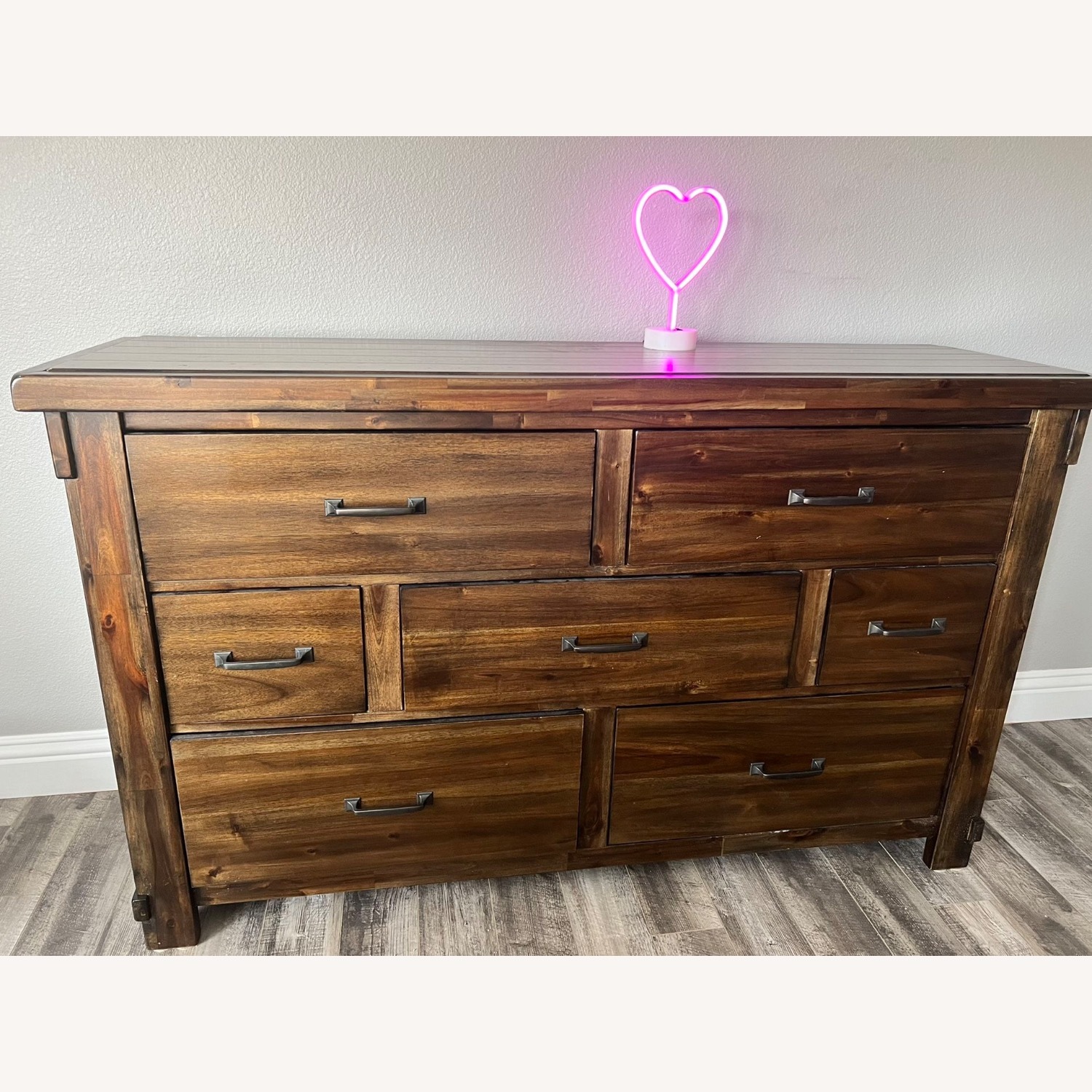 Dark Brown Wood Dresser - image-1