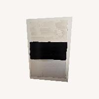 CB2 Black Fabric Wall Art