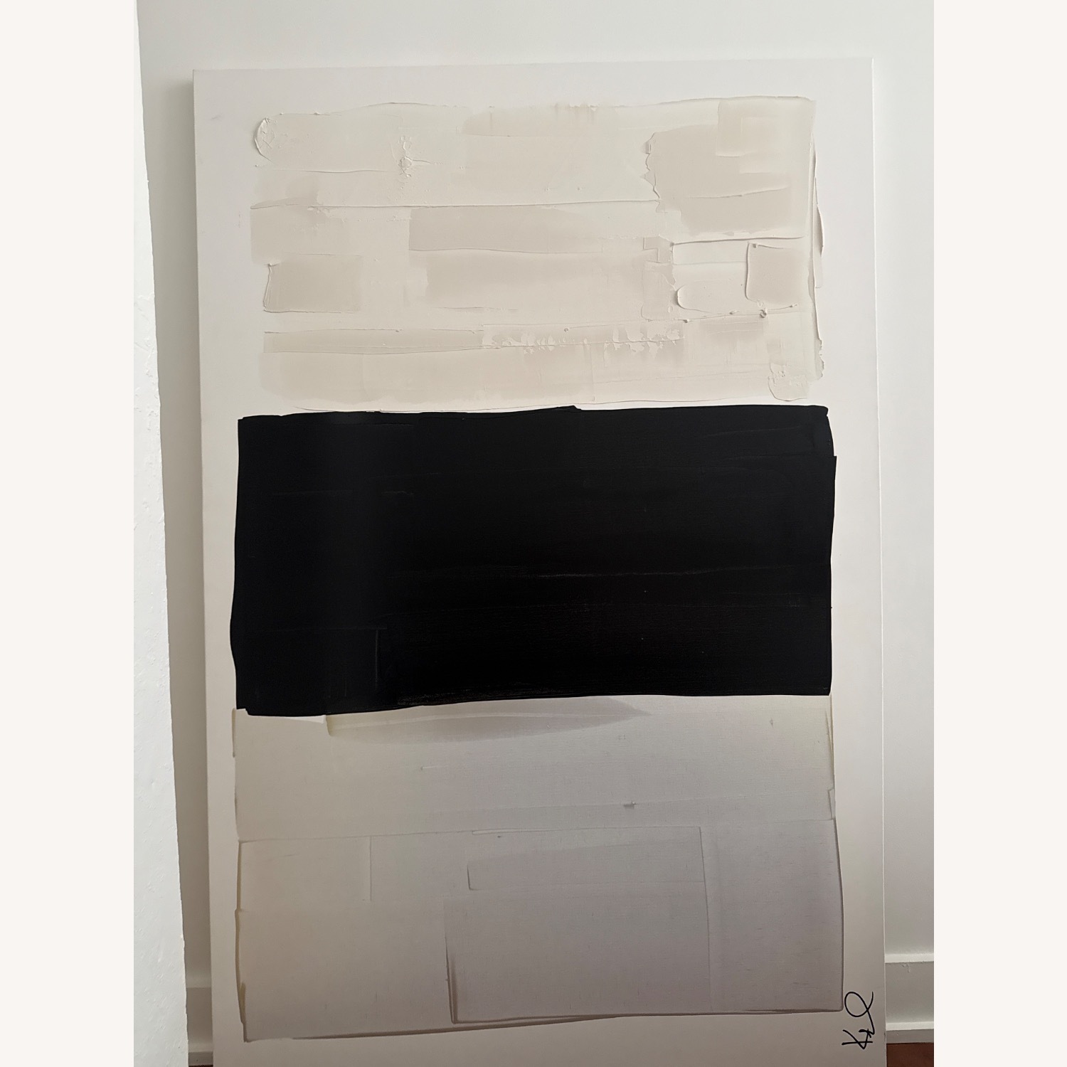 CB2 Black Fabric Wall Art - image-1