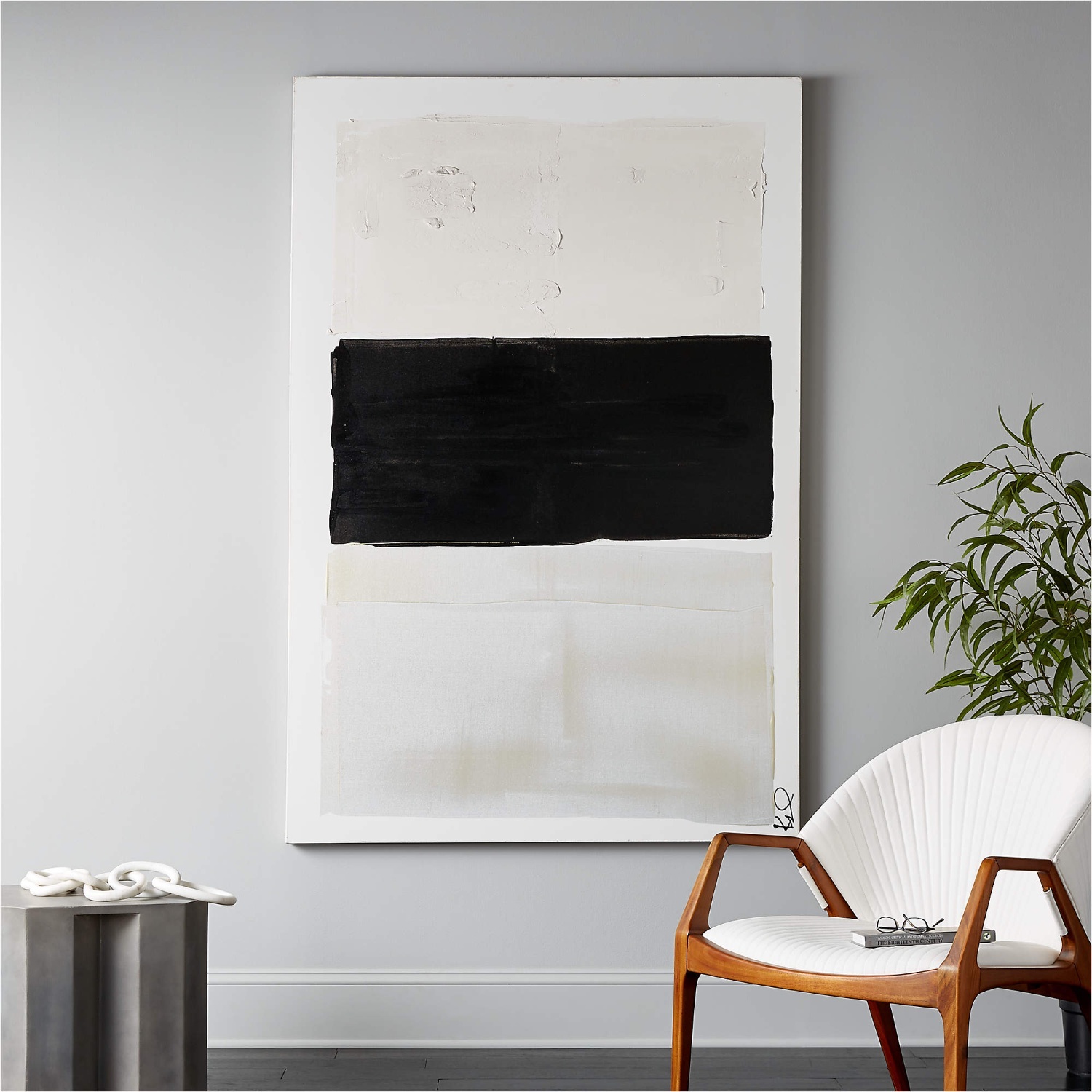 CB2 Black Fabric Wall Art - image-4