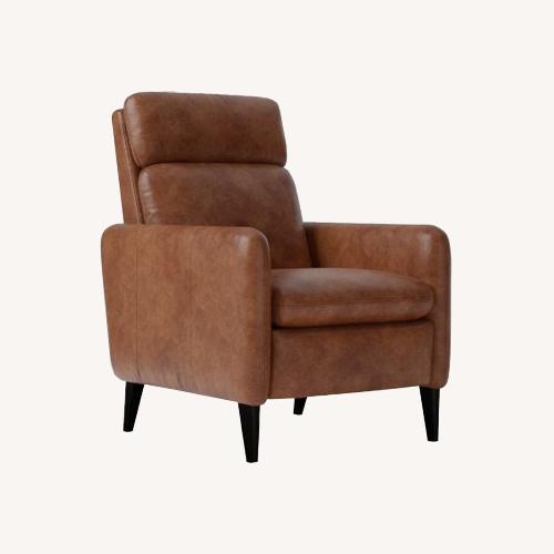 Used West Elm Dark Brown Faux Leather Recliner for sale on AptDeco