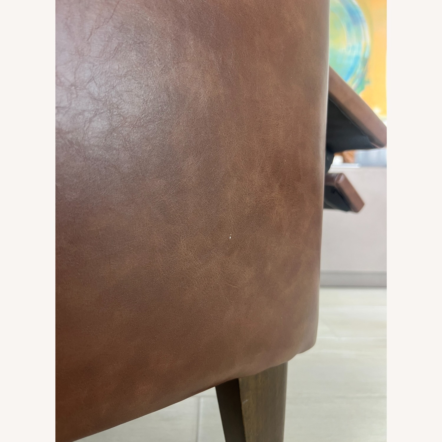 West Elm Dark Brown Faux Leather Recliner - image-5