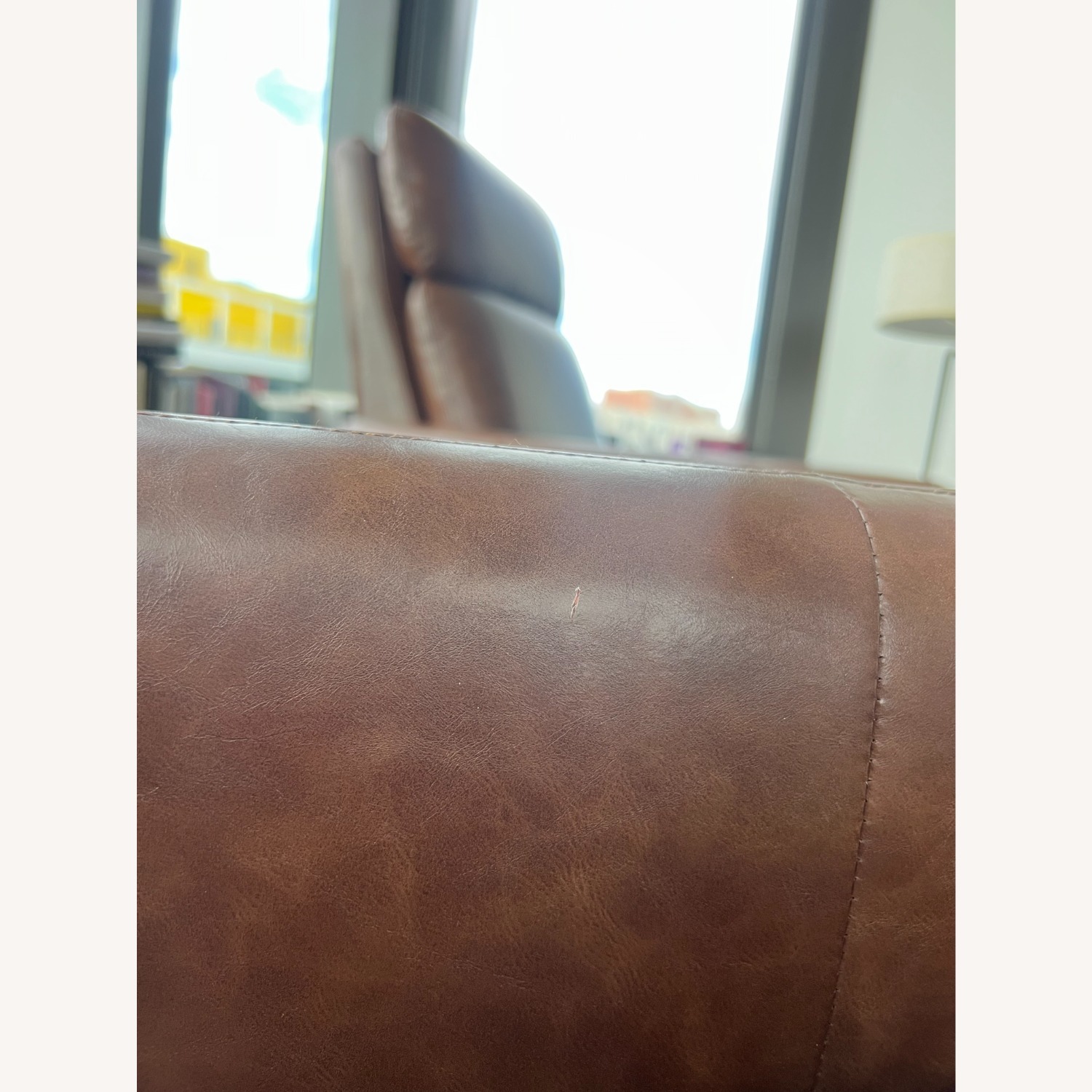 West Elm Dark Brown Faux Leather Recliner - image-6