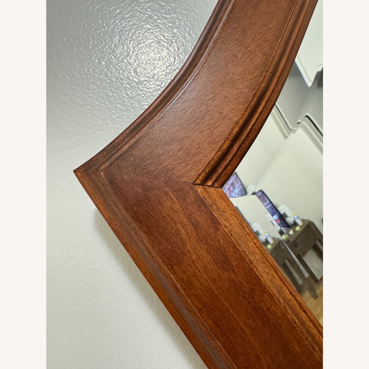 Dark Brown Wood Wall Mirror - image-4