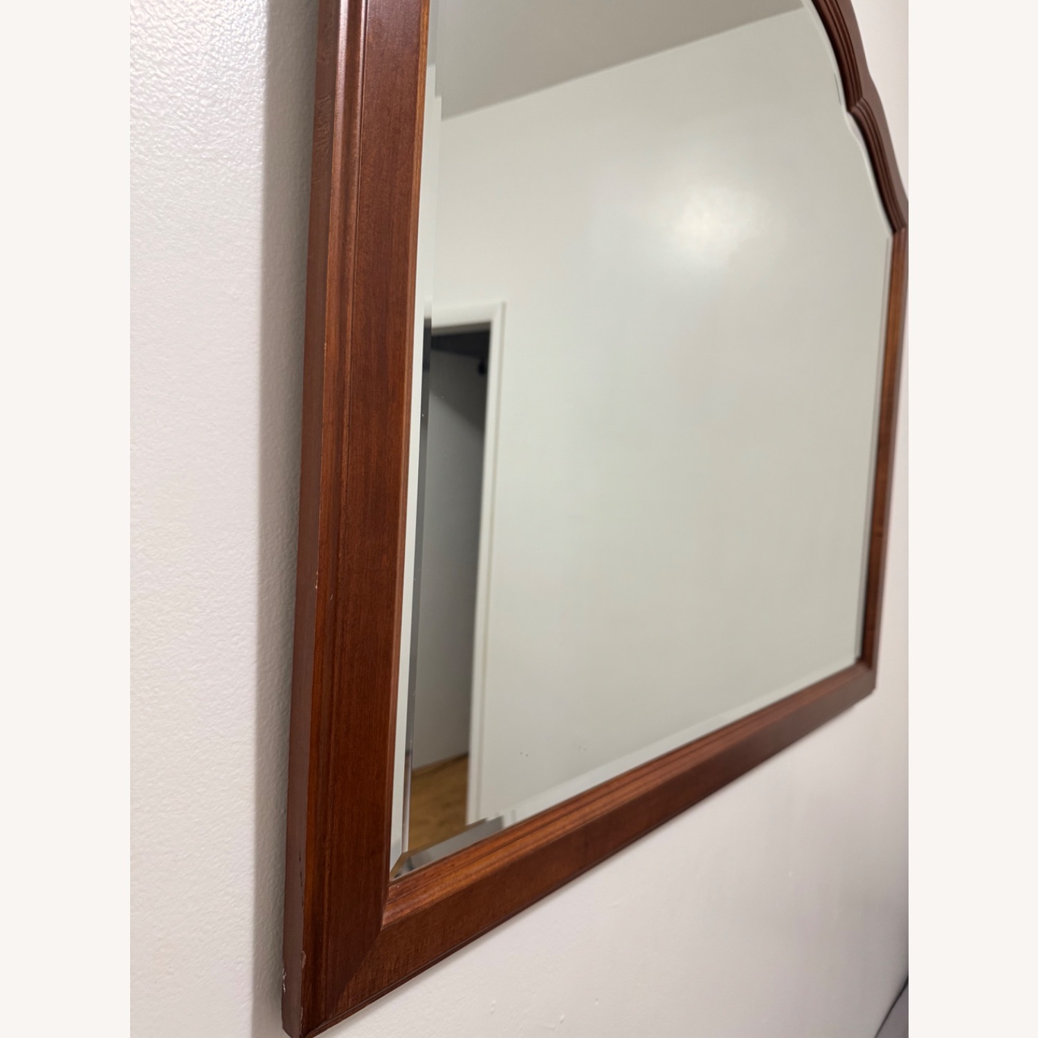 Dark Brown Wood Wall Mirror - image-3