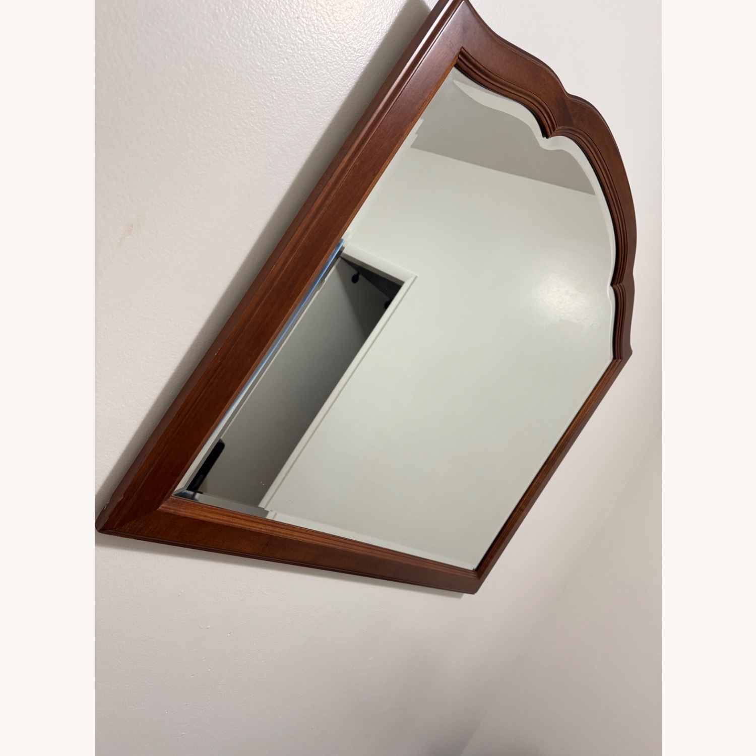 Dark Brown Wood Wall Mirror - image-2