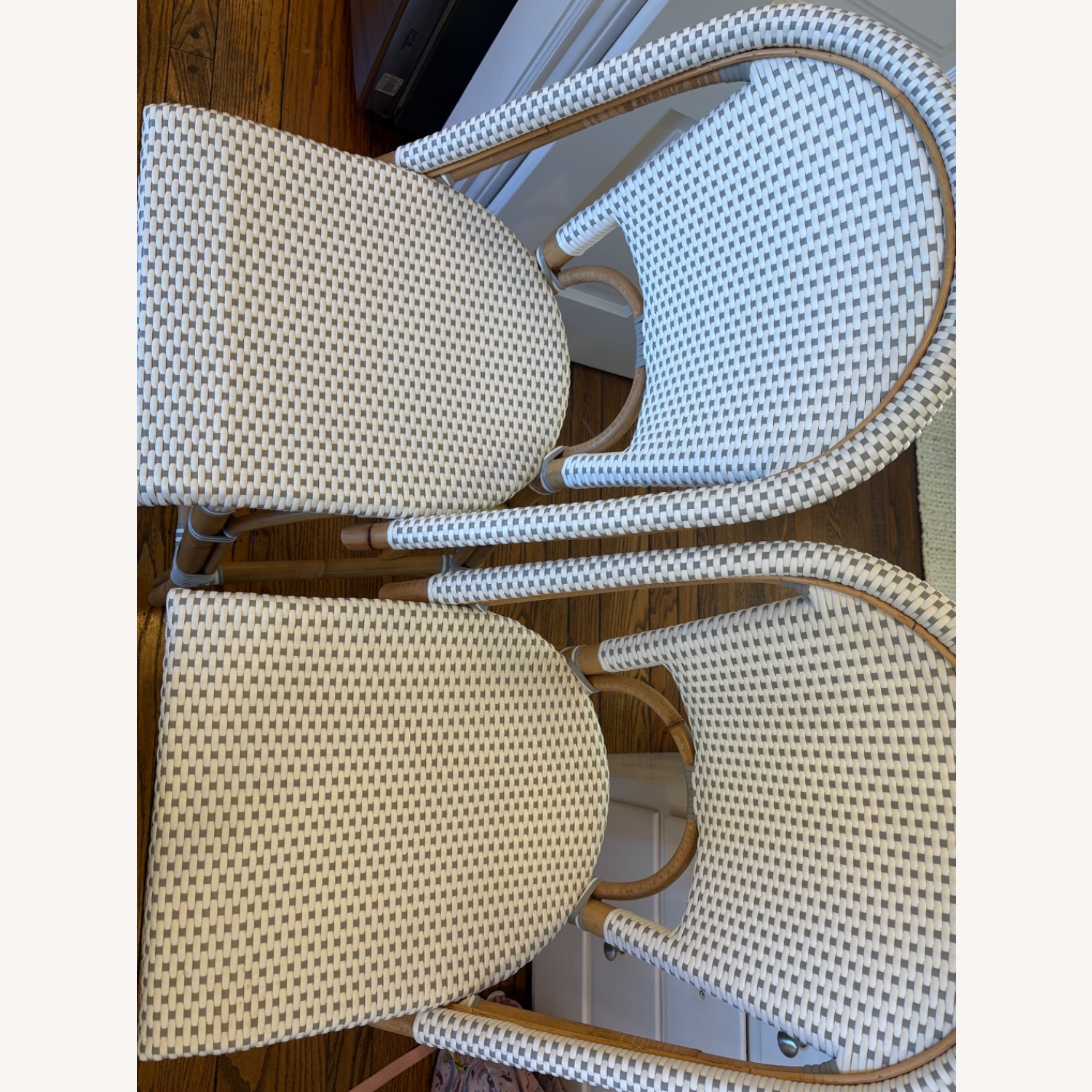 Serena & Lily Light Gray and White Stools - image-7