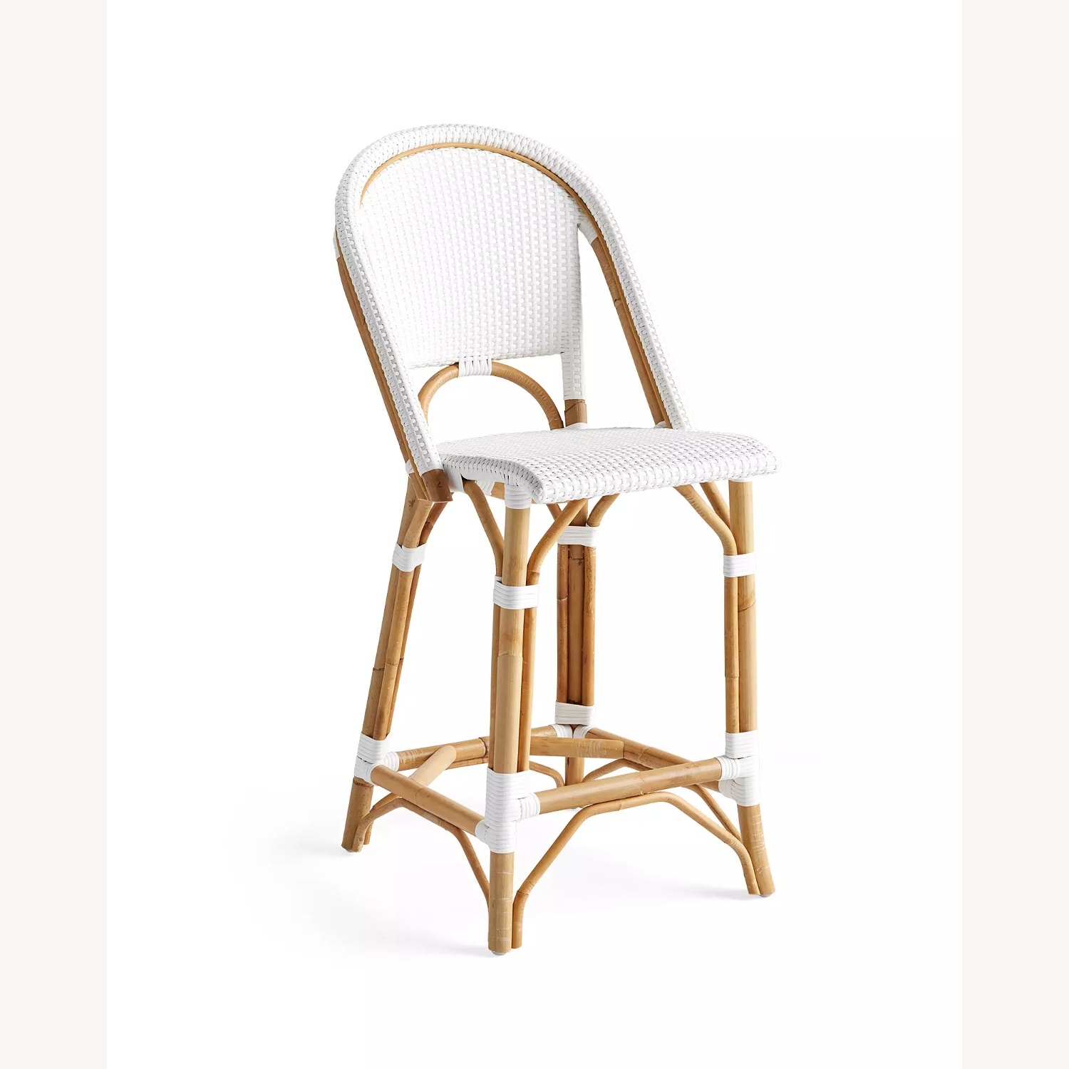 Serena & Lily Light Gray and White Stools - image-11