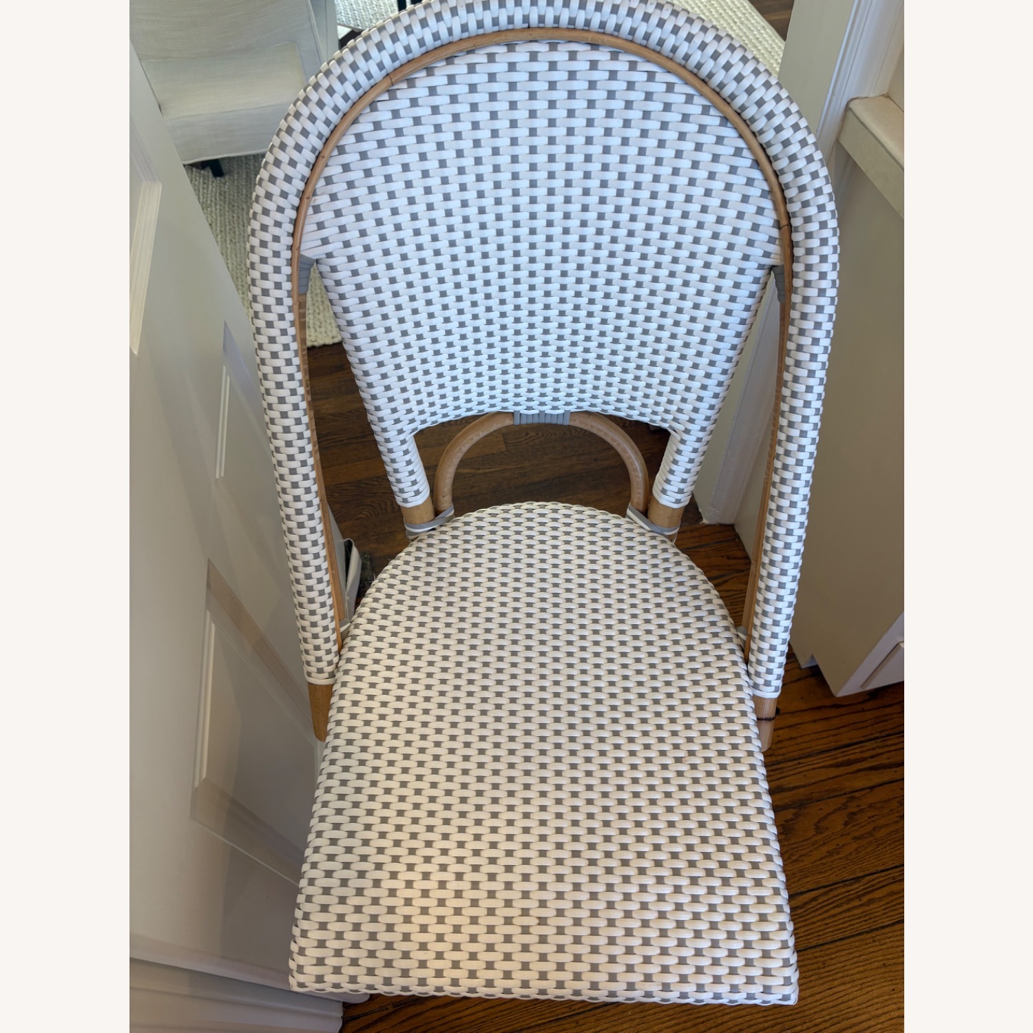 Serena & Lily Light Gray and White Stools - image-3