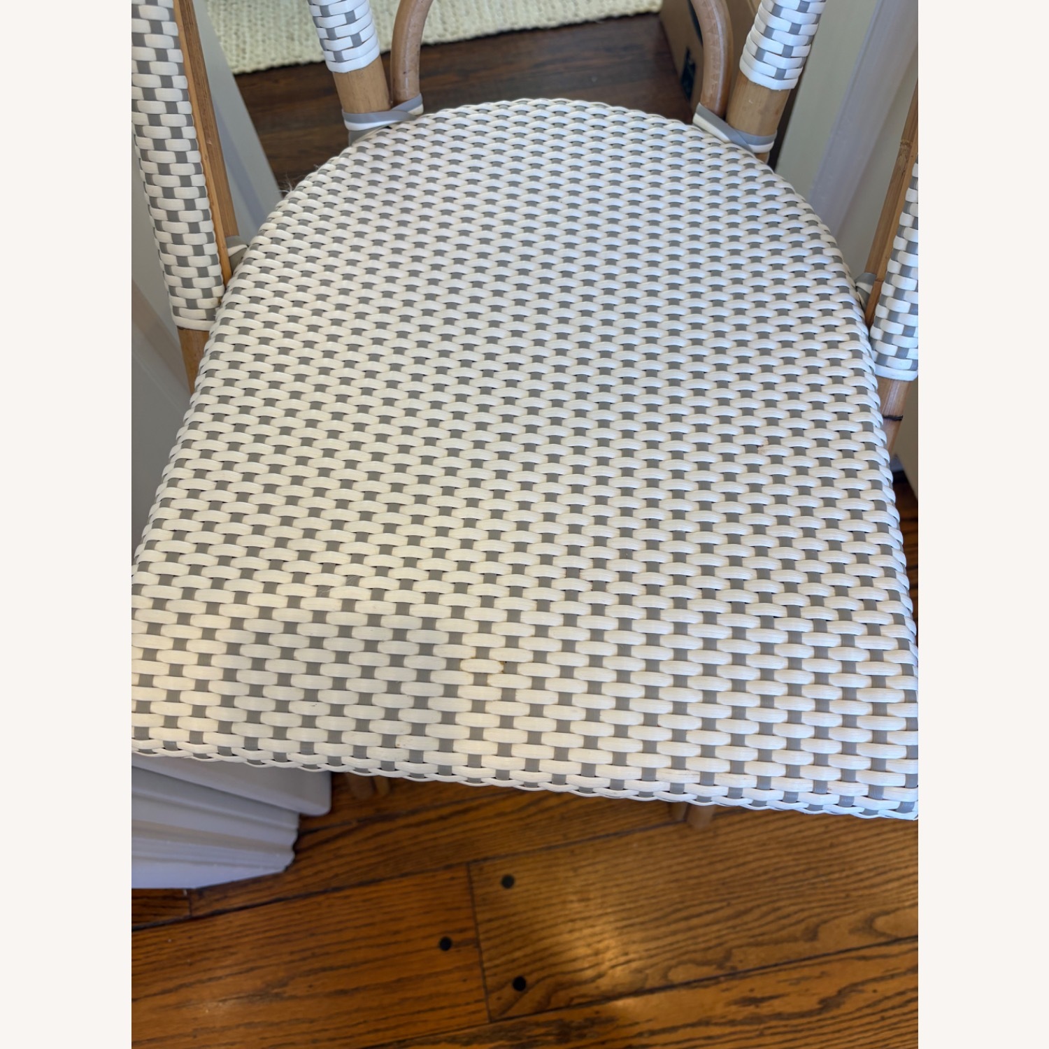 Serena & Lily Light Gray and White Stools - image-4