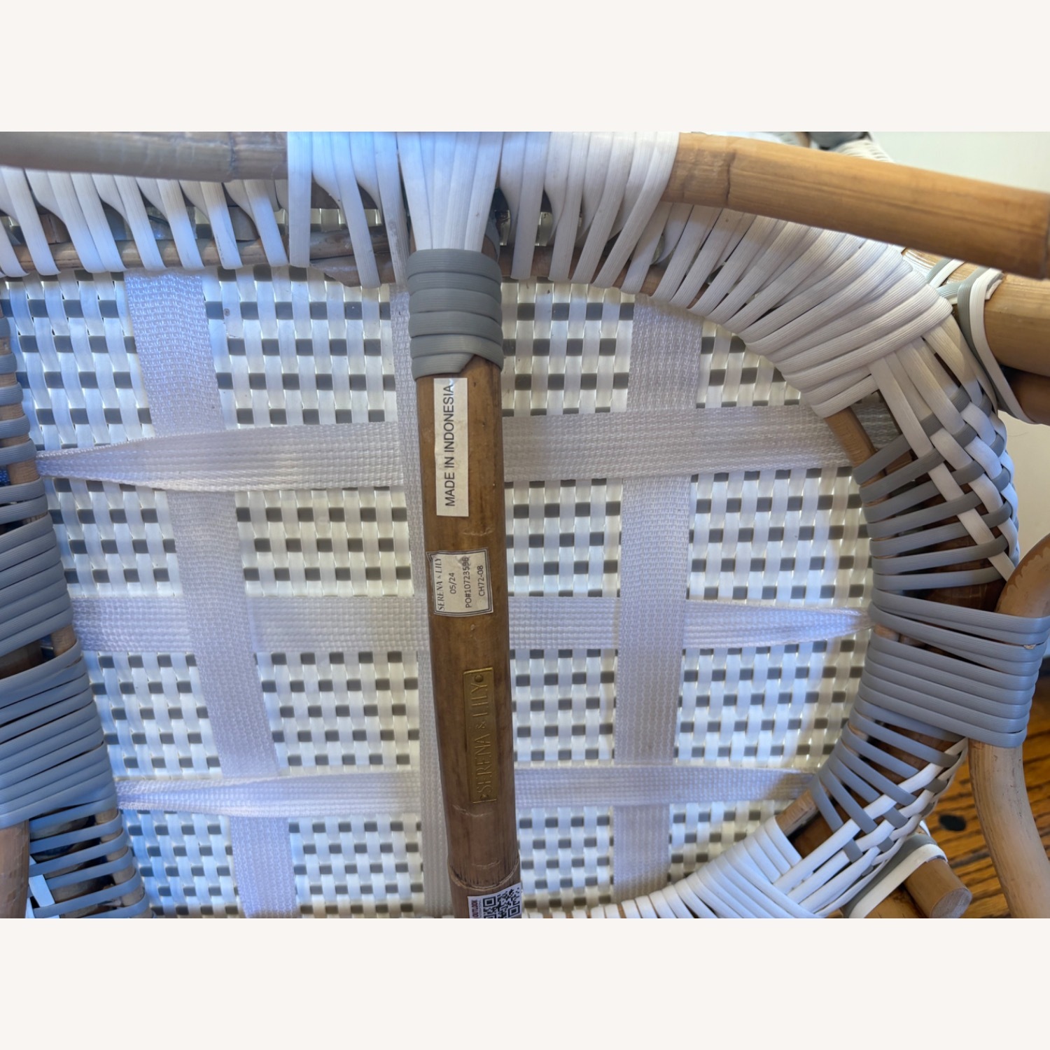 Serena & Lily Light Gray and White Stools - image-6