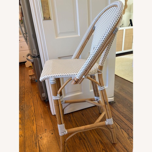 Used Serena & Lily Light Gray and White Stools for sale on AptDeco