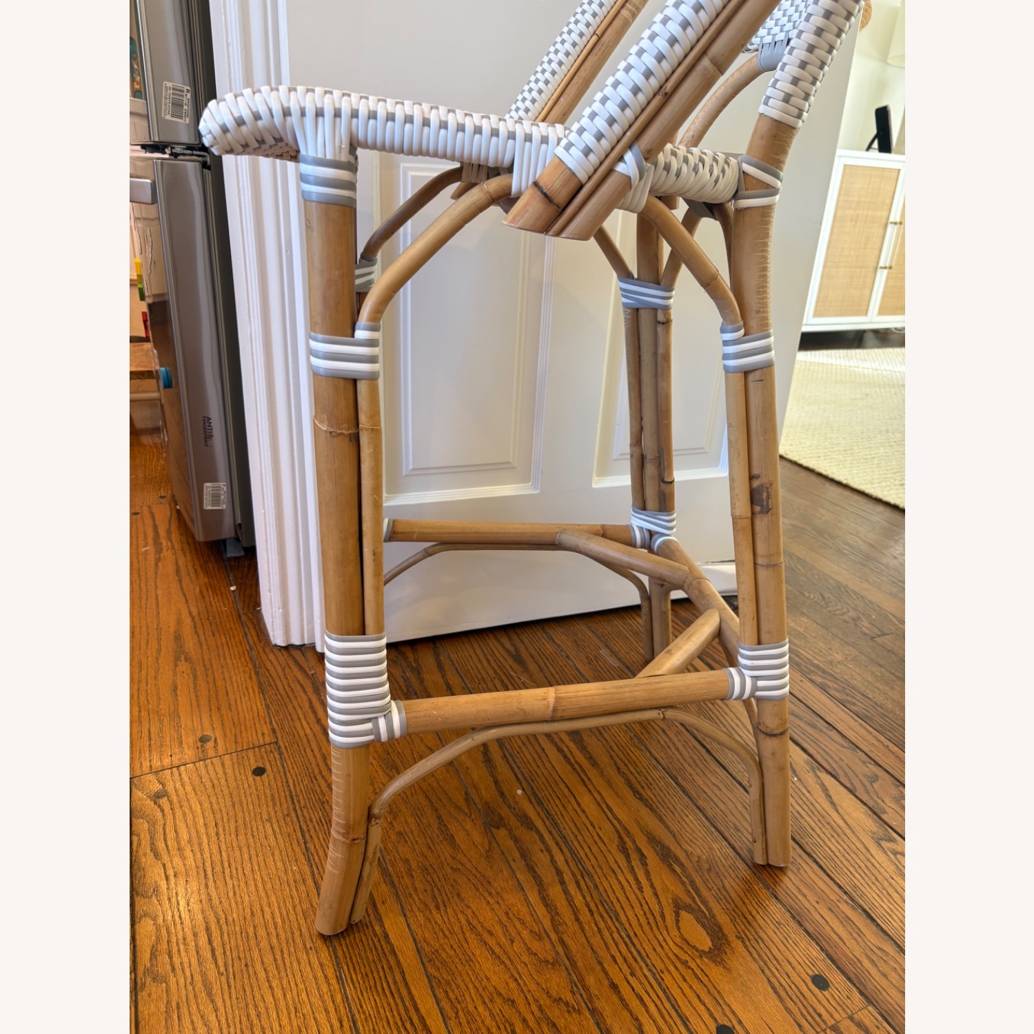 Serena & Lily Light Gray and White Stools - image-2