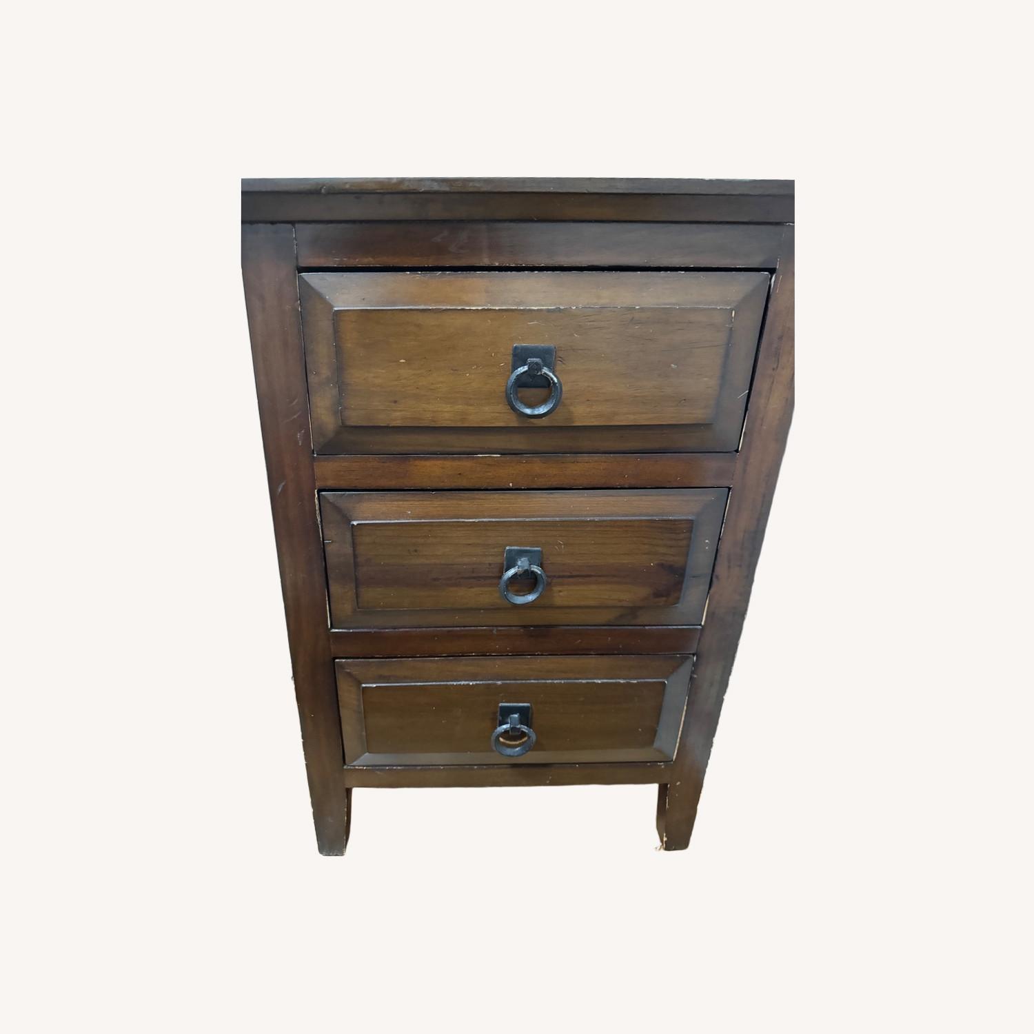 Vintage/Antique Dark Brown Wood Nightstand - image-0