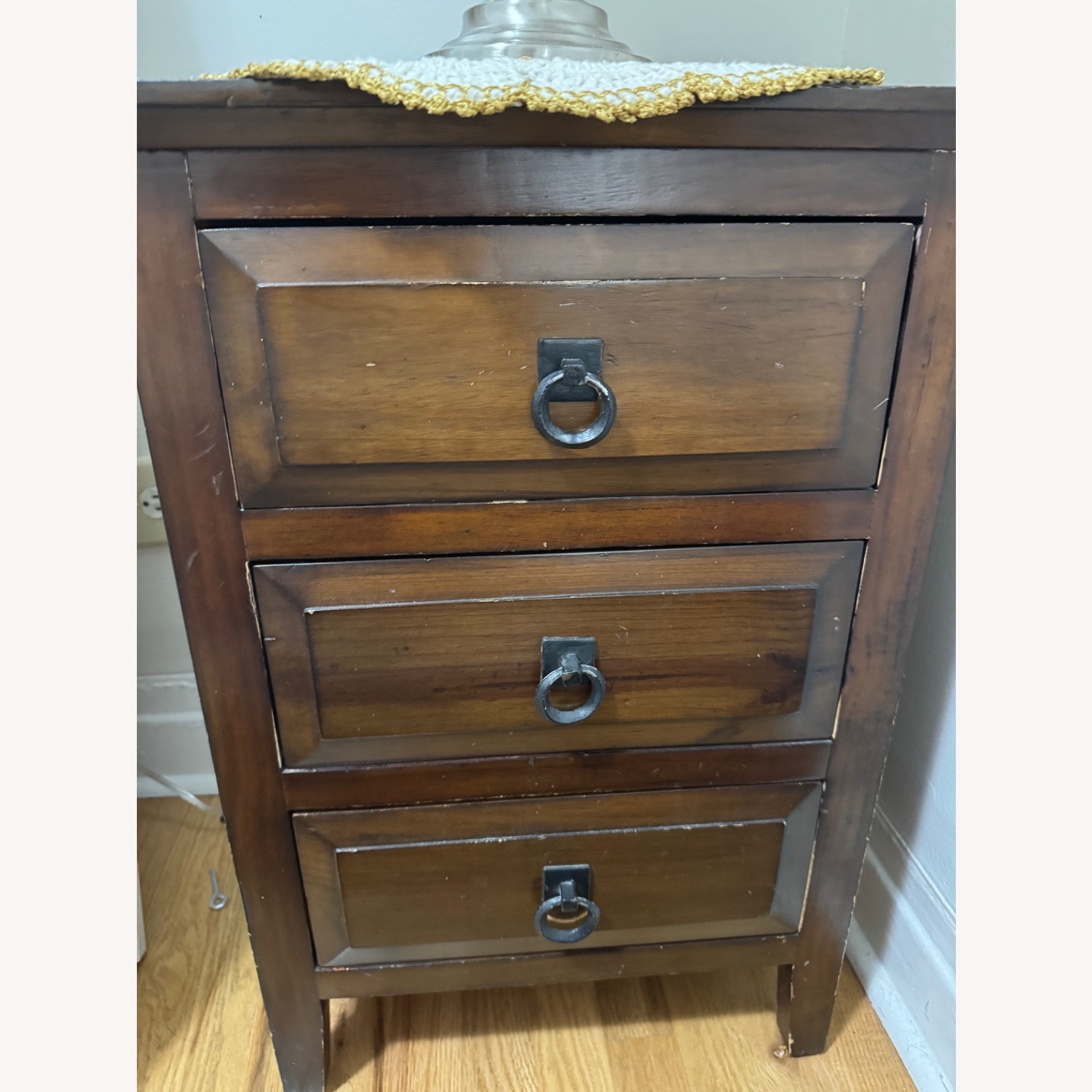 Vintage/Antique Dark Brown Wood Nightstand - image-5