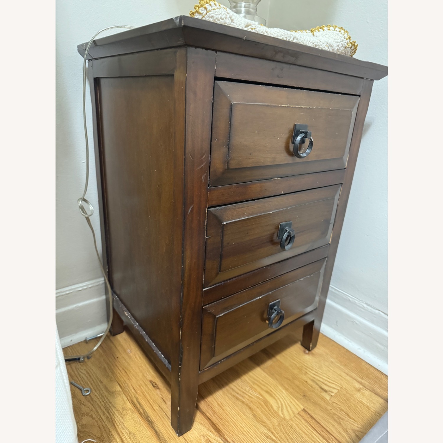 Vintage/Antique Dark Brown Wood Nightstand - image-2