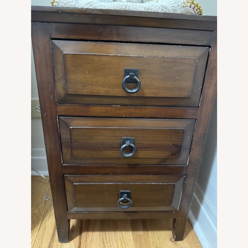 Used Vintage/Antique Dark Brown Wood Nightstand for sale on AptDeco