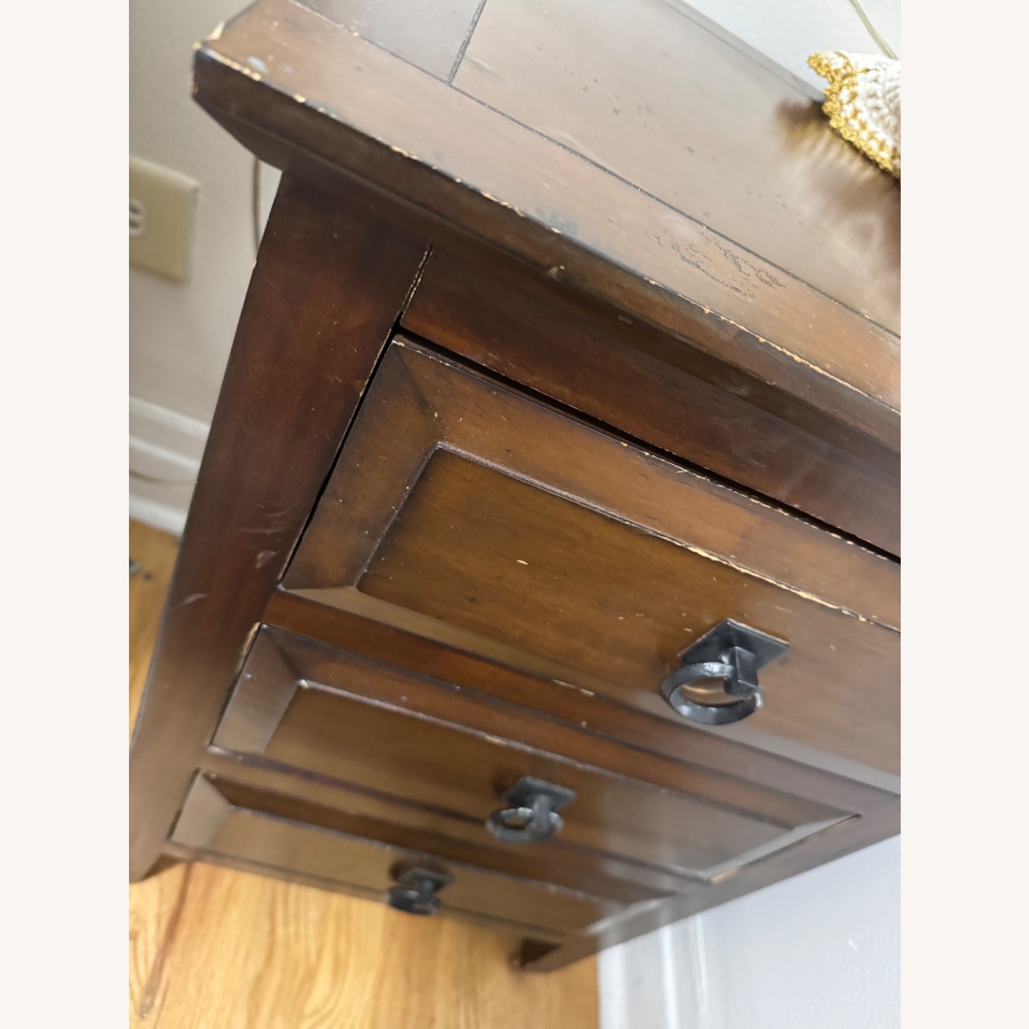 Vintage/Antique Dark Brown Wood Nightstand - image-4