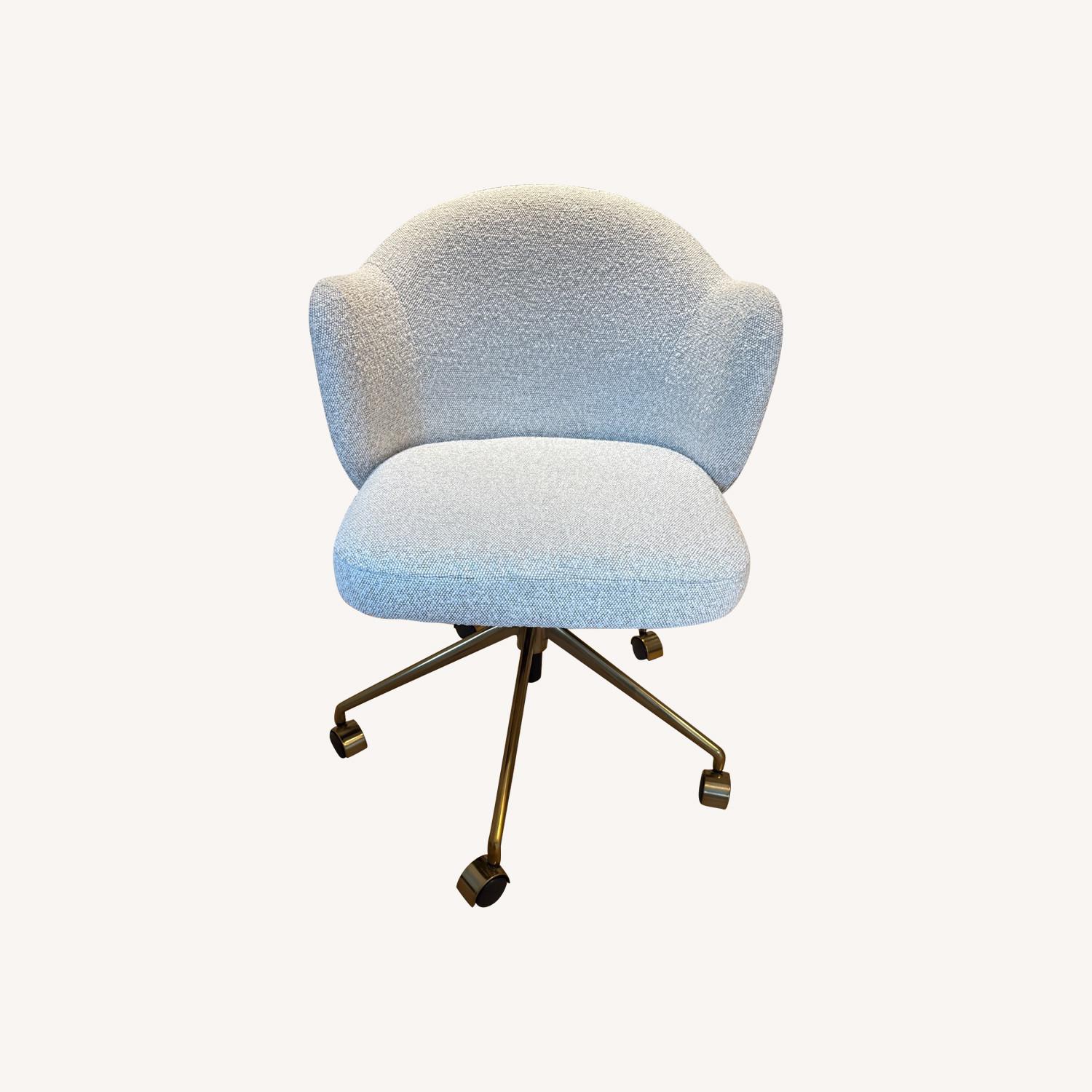 White Boucle Office Chairs - image-0