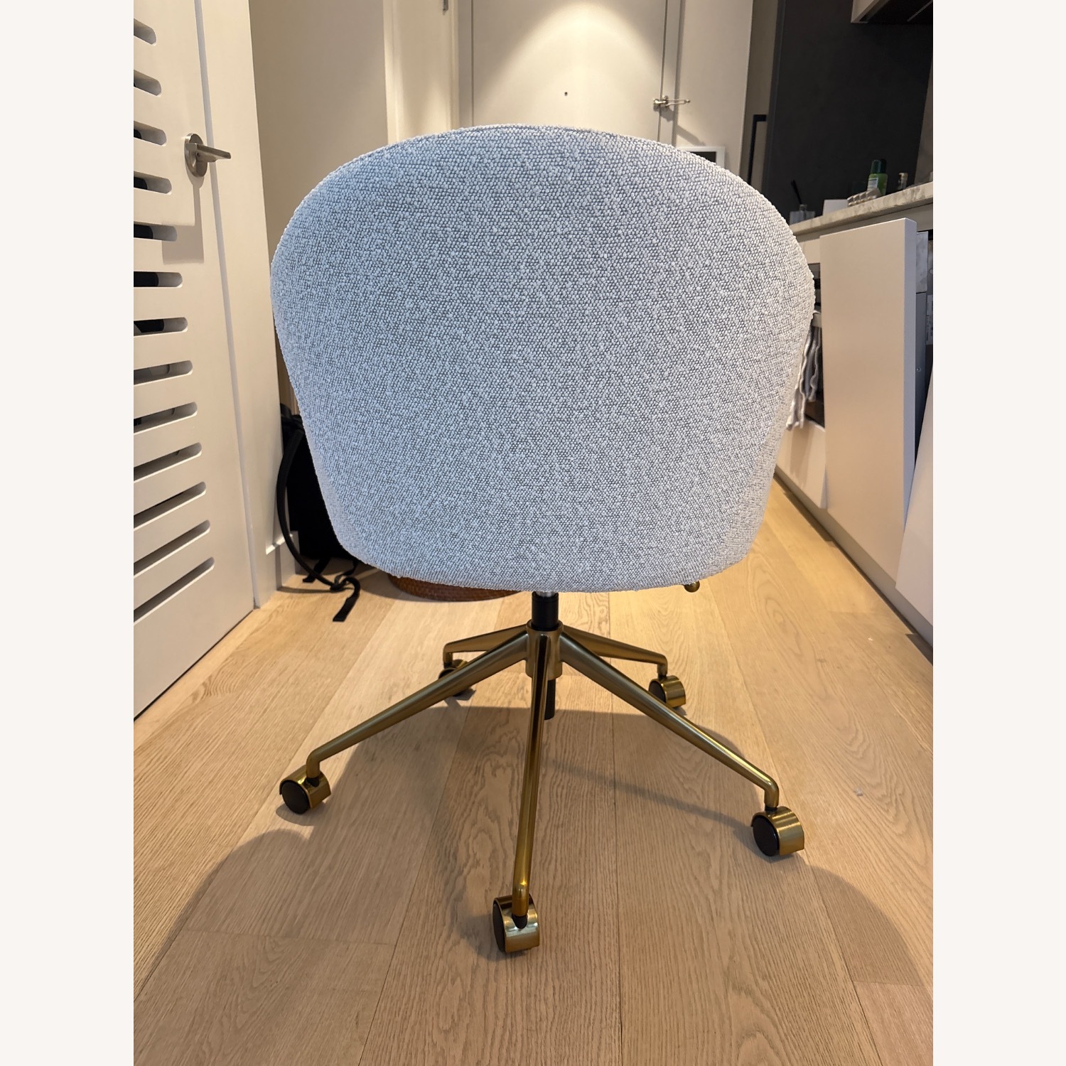 White Boucle Office Chairs - image-3