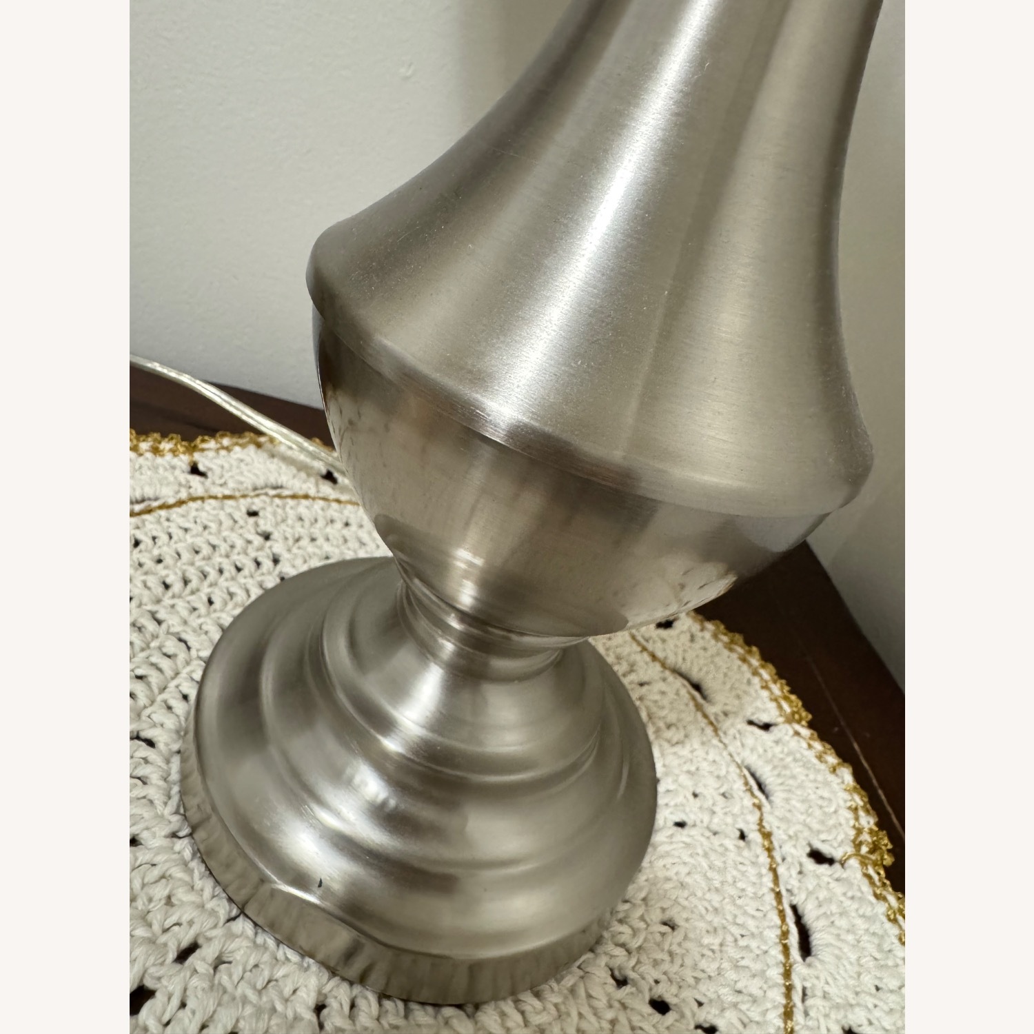 Vintage/Antique Silver Aluminum Table Lamp - image-2