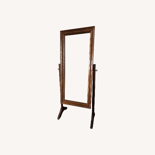 Used Antique Floor Mirror Beveled Glass/Tiger Oak for sale on AptDeco