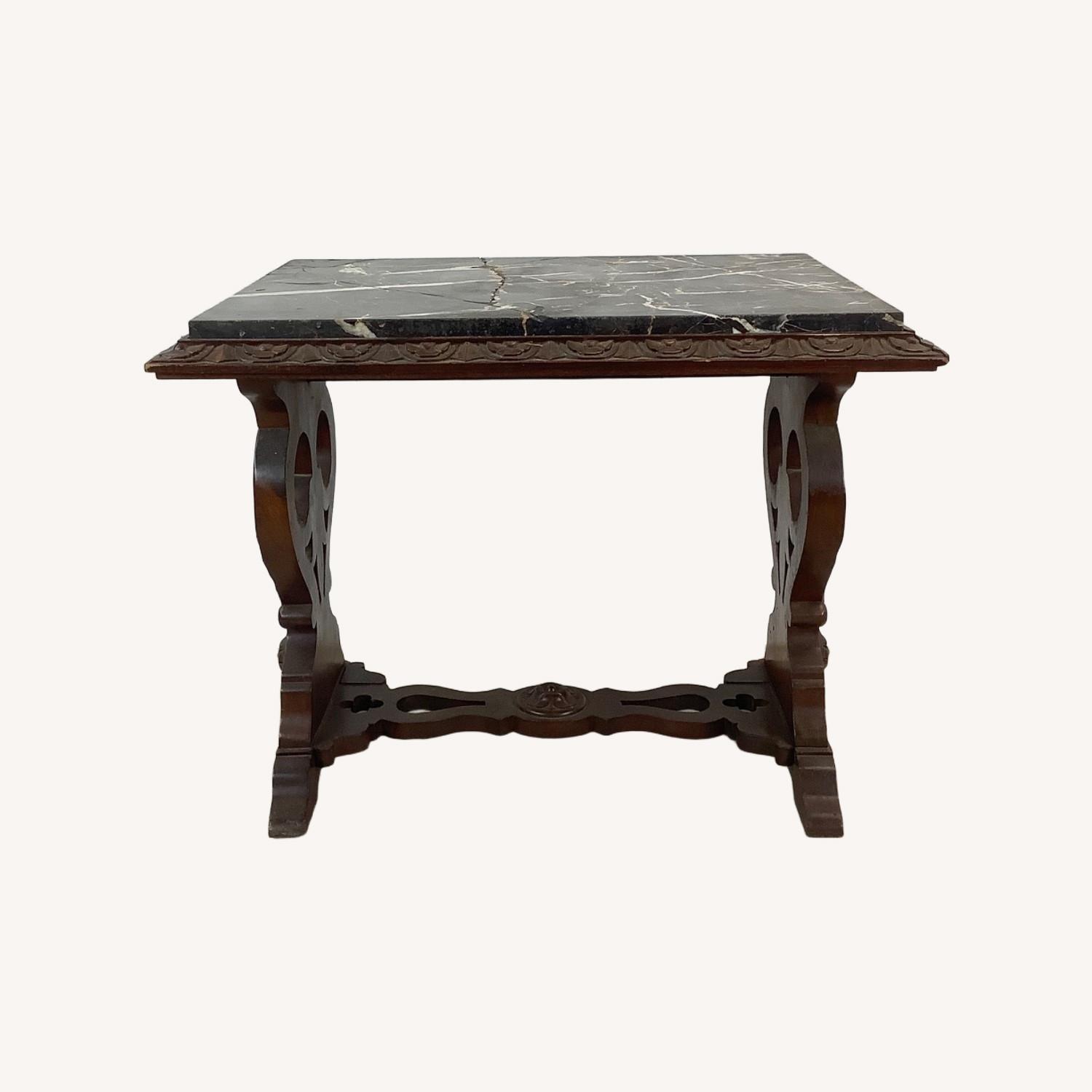 Antique Renaissance Revival Marble Top Table - image-0