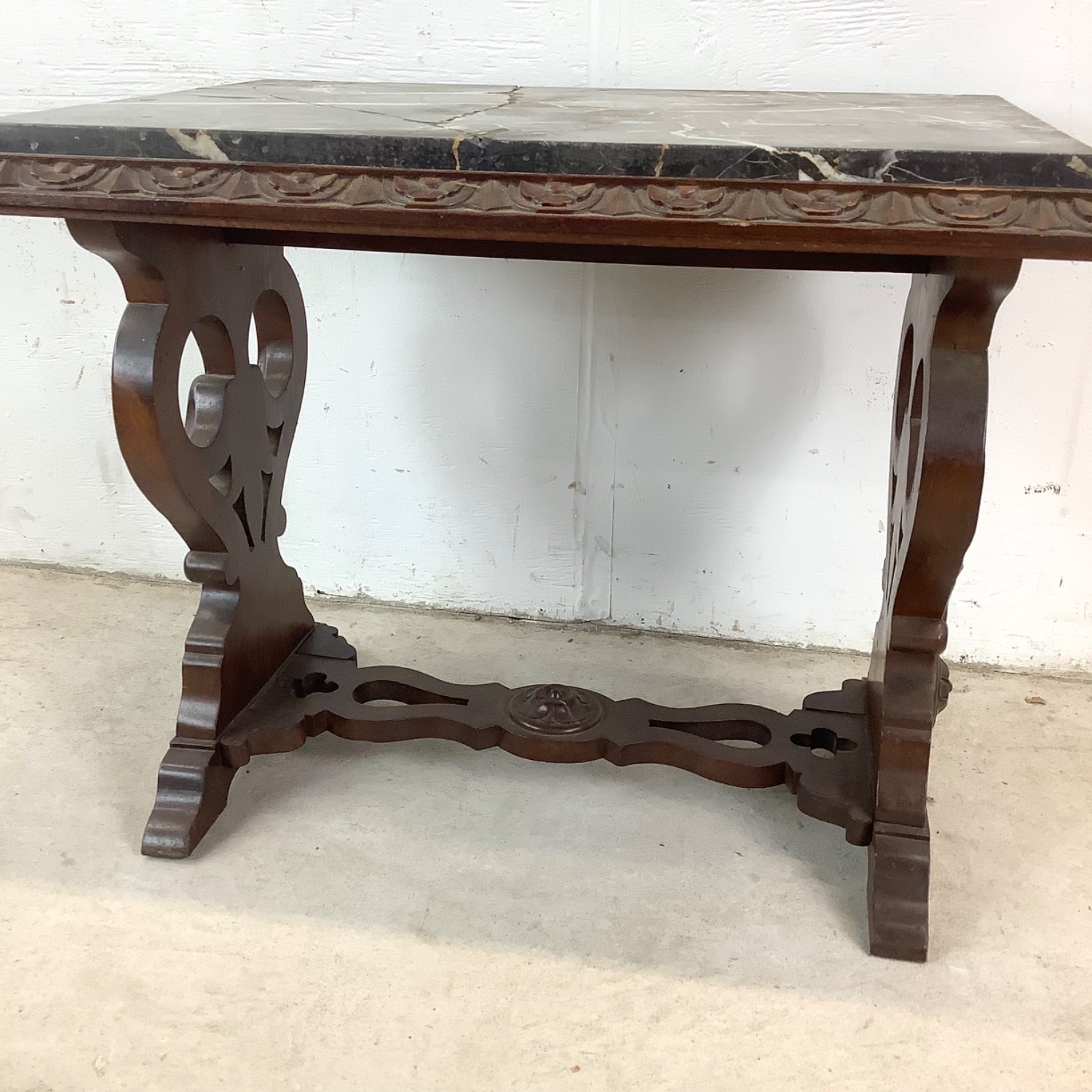 Antique Renaissance Revival Marble Top Table - image-7