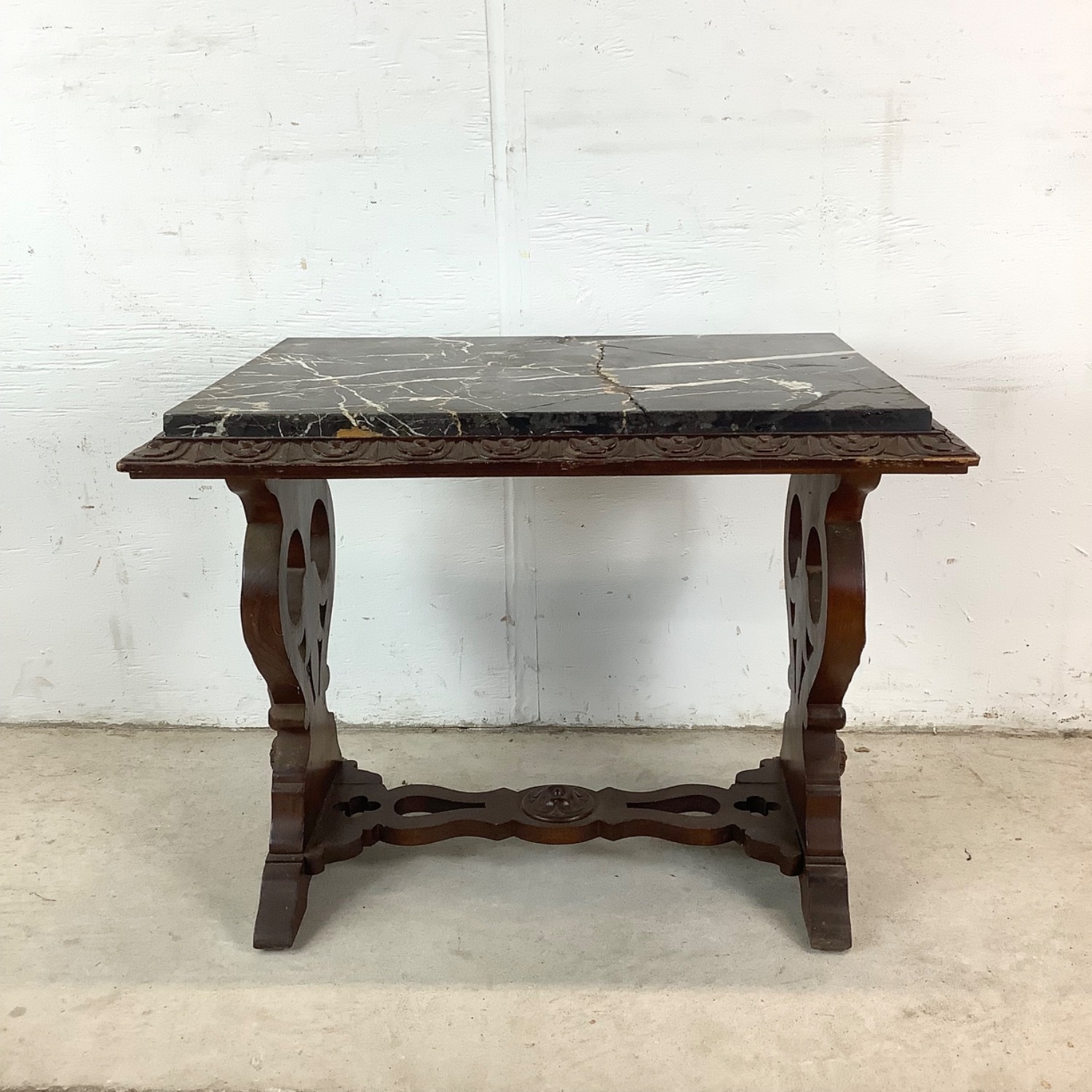 Antique Renaissance Revival Marble Top Table - image-15