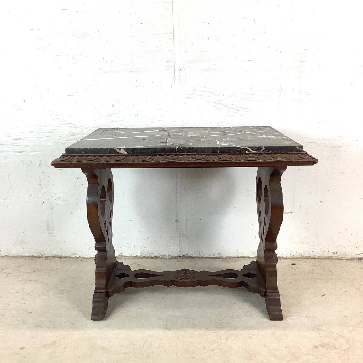 Antique Renaissance Revival Marble Top Table - image-6