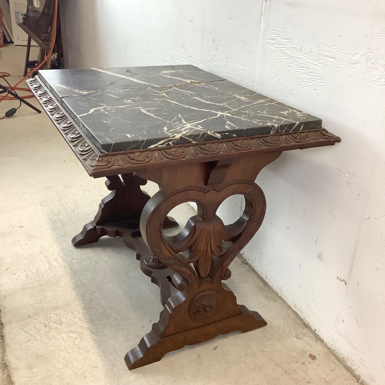 Antique Renaissance Revival Marble Top Table - image-13