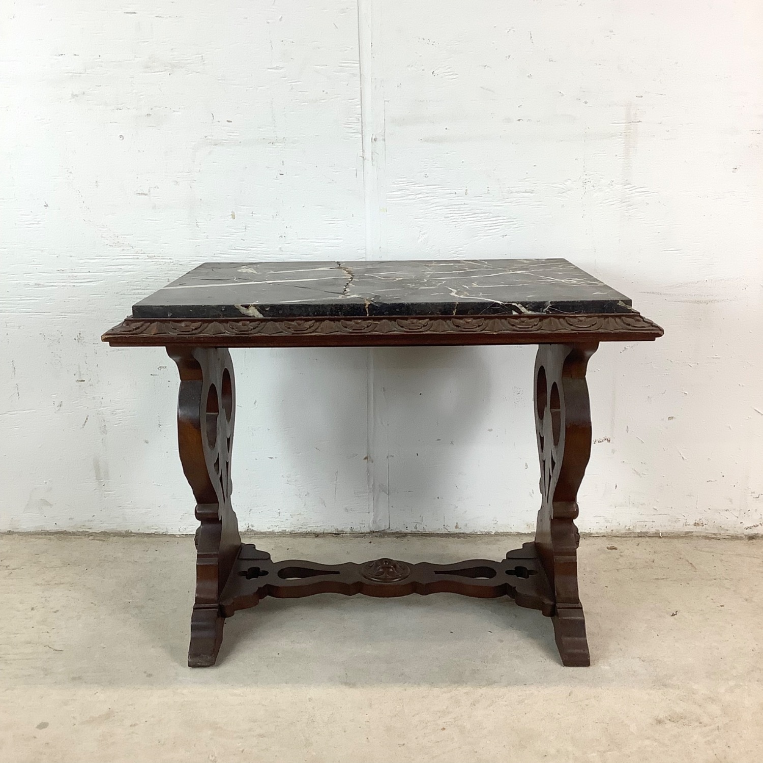 Antique Renaissance Revival Marble Top Table - image-10