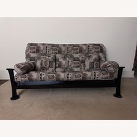 Antique Dark Brown Wood Futon