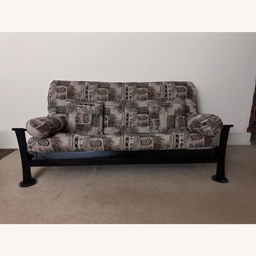Used Antique Dark Brown Wood Futon for sale on AptDeco