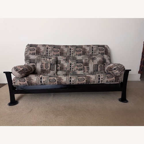 Used Antique Dark Brown Wood Futon for sale on AptDeco
