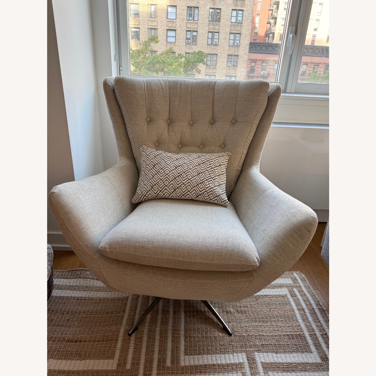 Pottery Barn Wells Tufted Swivel Chair Armchair - image-4